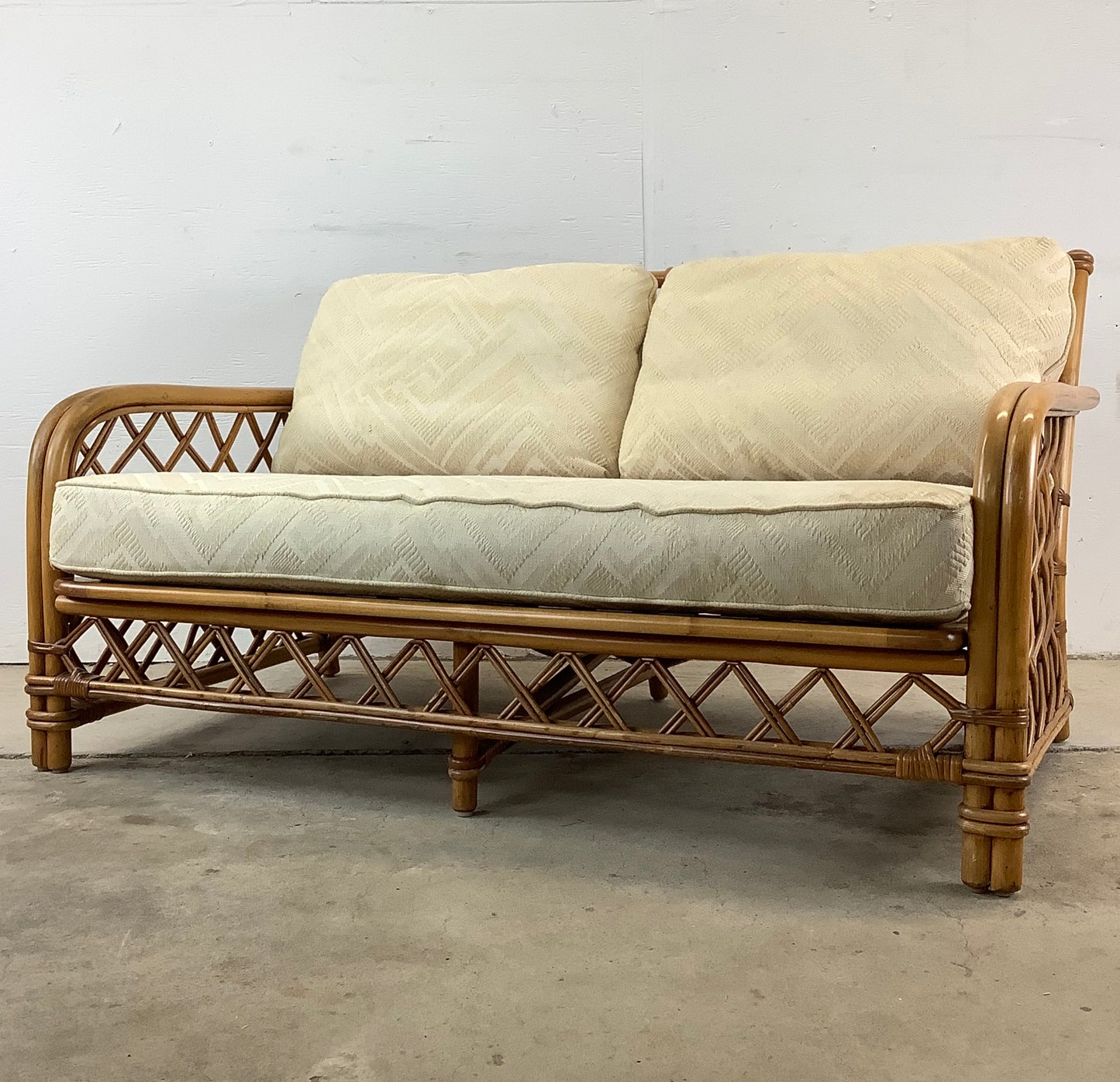 Vintage Ficks Reed Rattan Loveseat