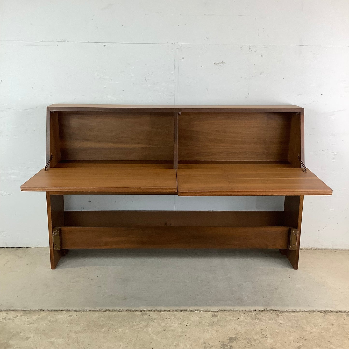 Vintage Walnut Storage Headboard- Full Size