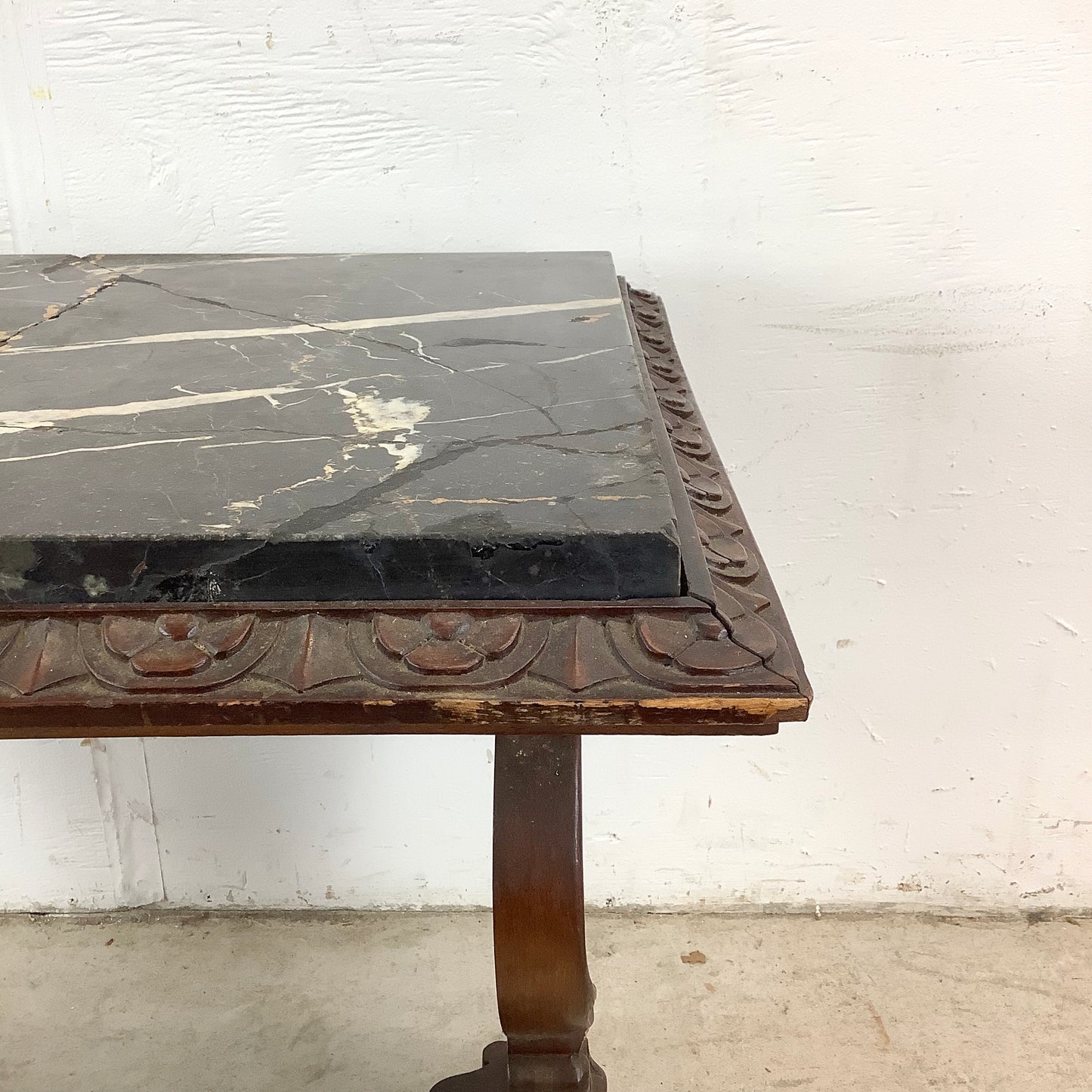 Small Antique Coffee Table With marble top