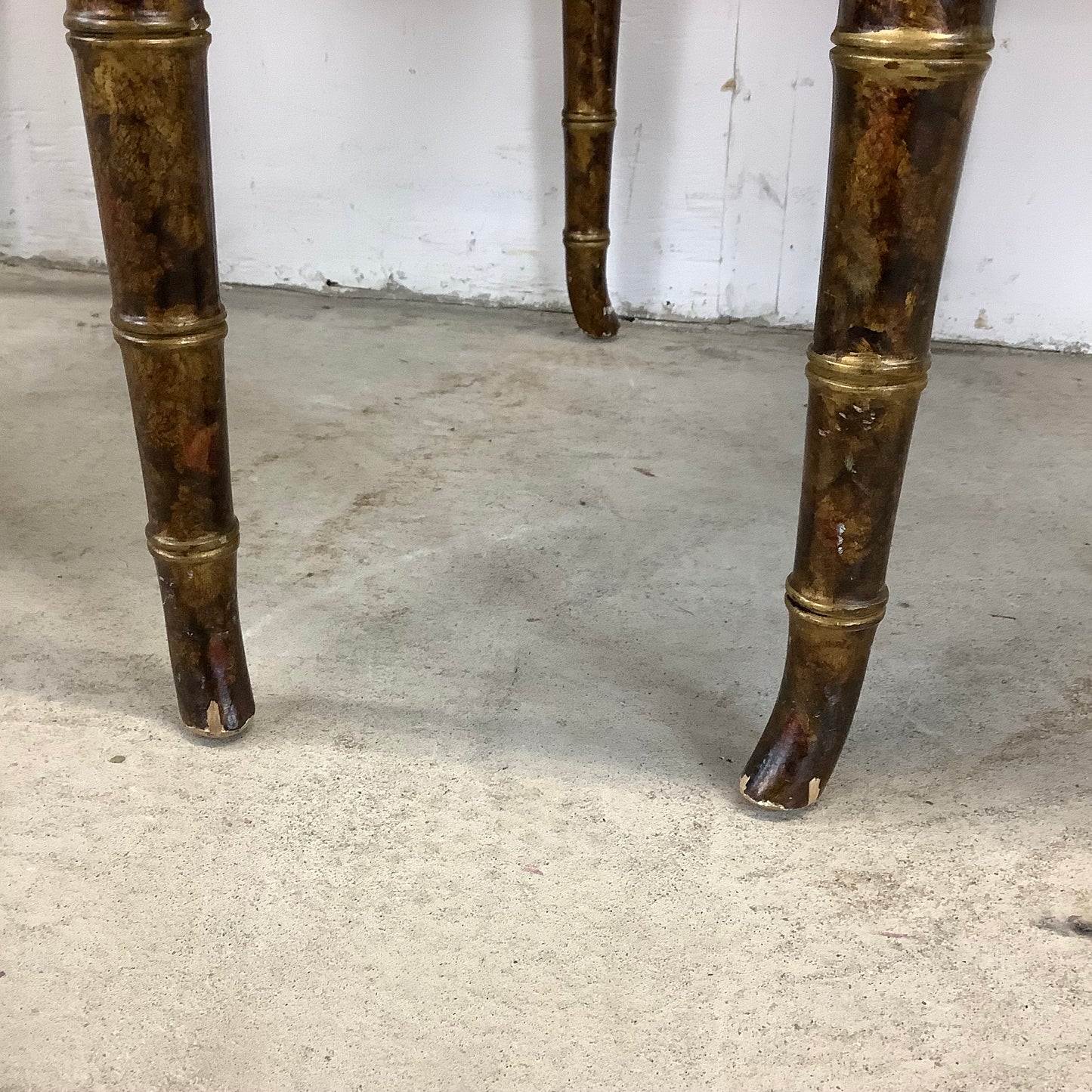 Vintage Regency Faux Bamboo Dining Chairs- set of Six