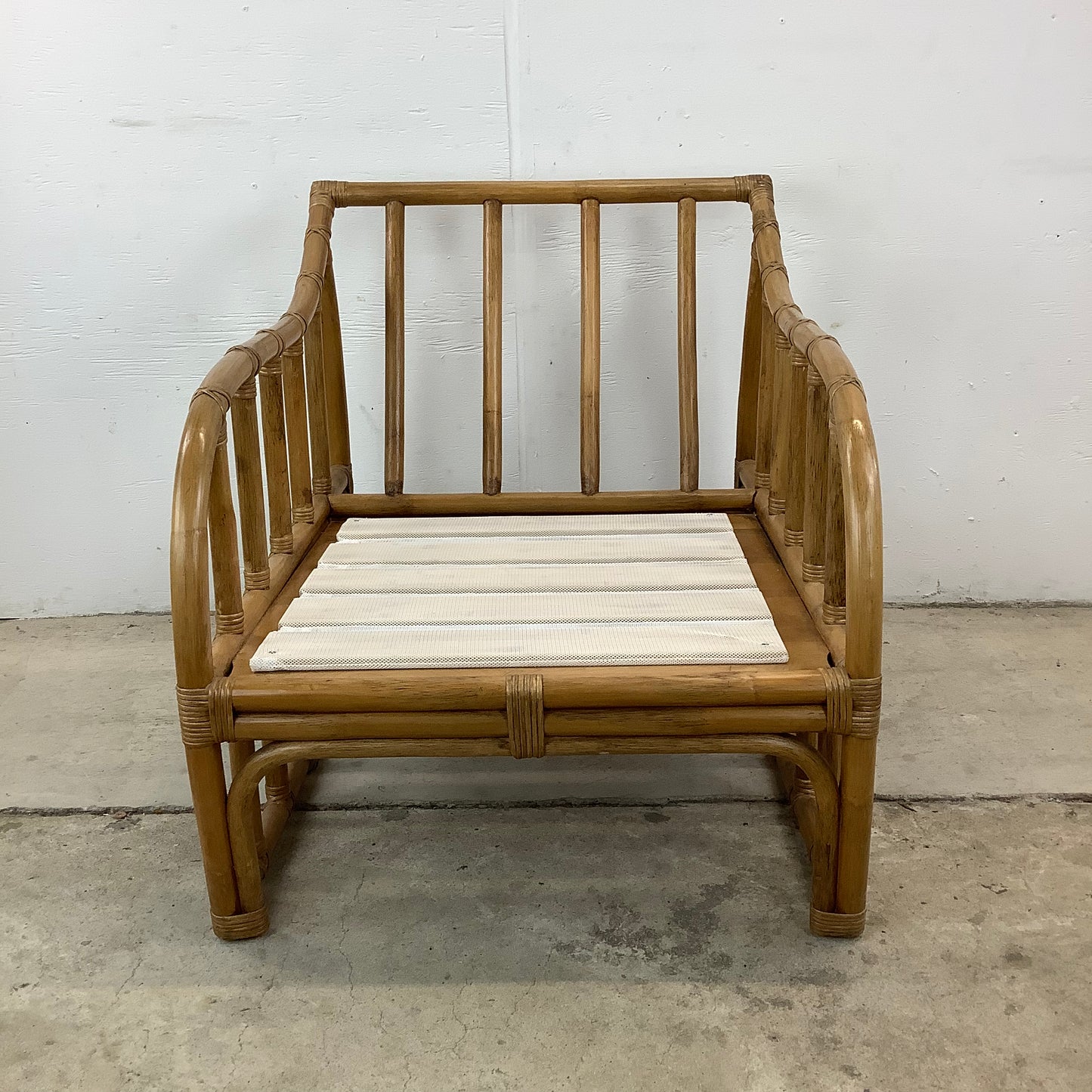 Vintage Coastal Rattan Armchair by Ficks Reed
