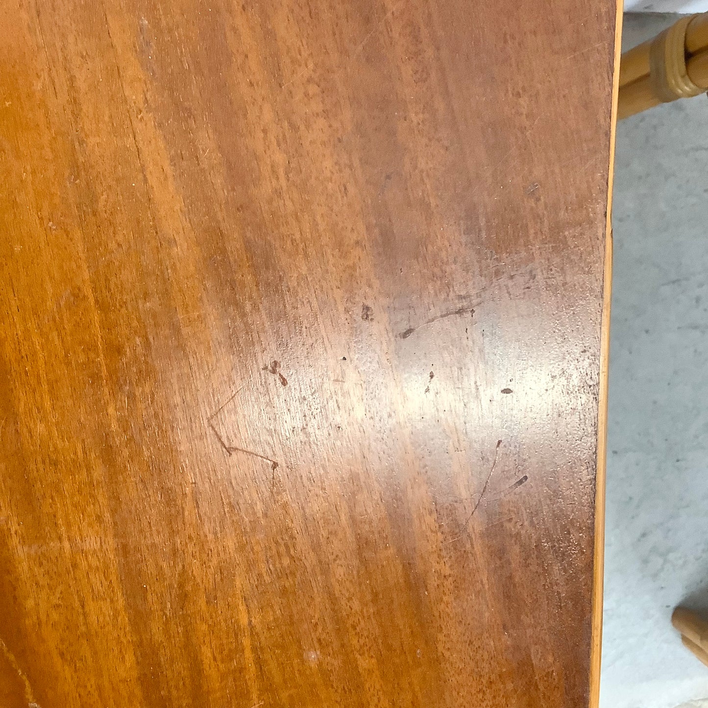 Pair Paul Frankl Style Rattan Wedge End Tables