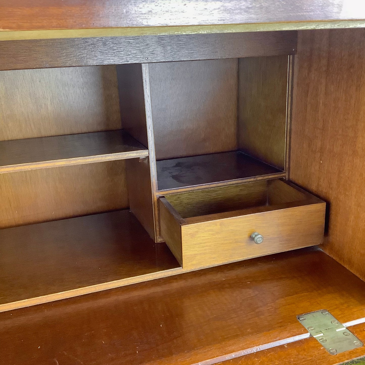Vintage Campaign Dresser With Drop Front Desk by Doherty