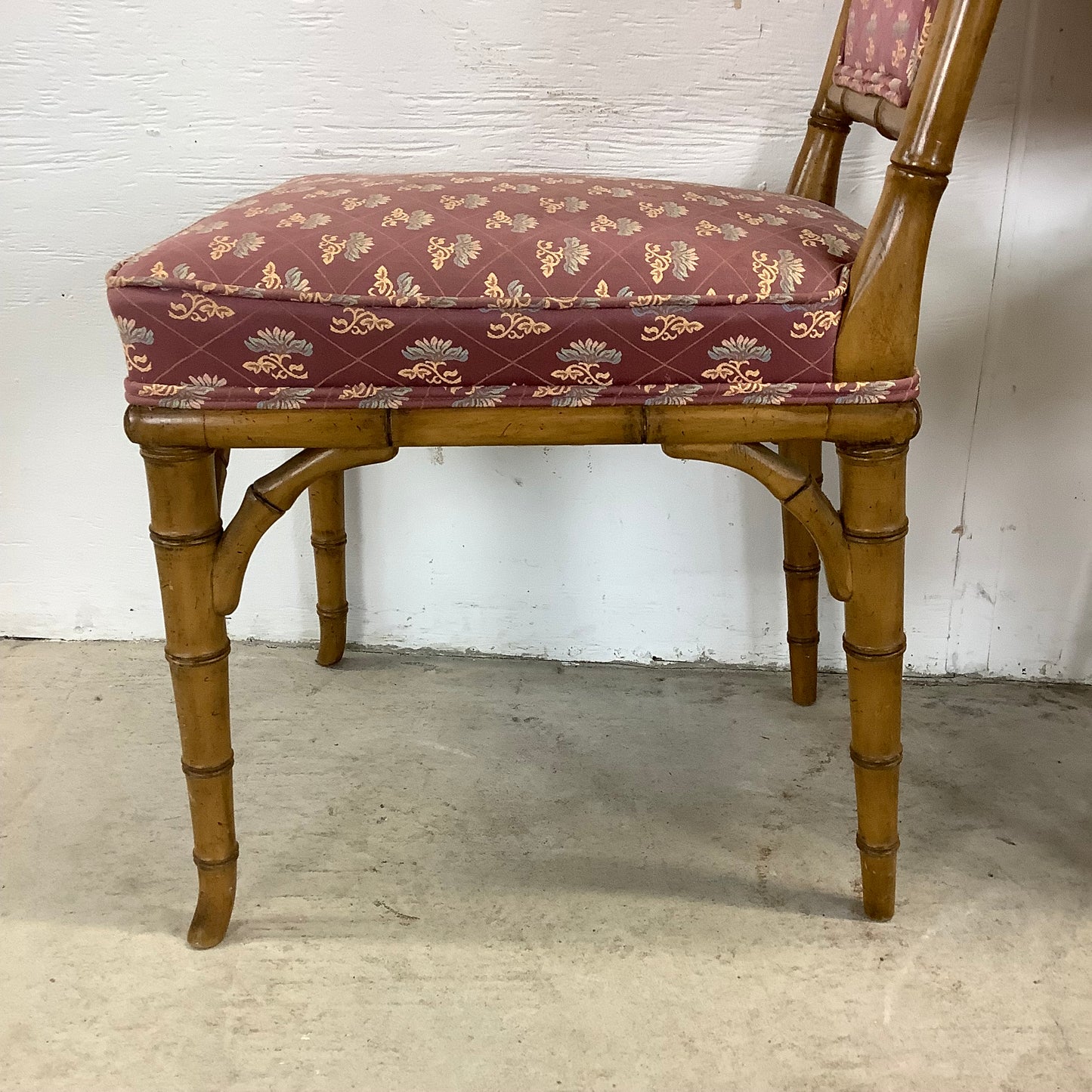 Vintage Regency Faux Bamboo Dining Chairs- set of Six