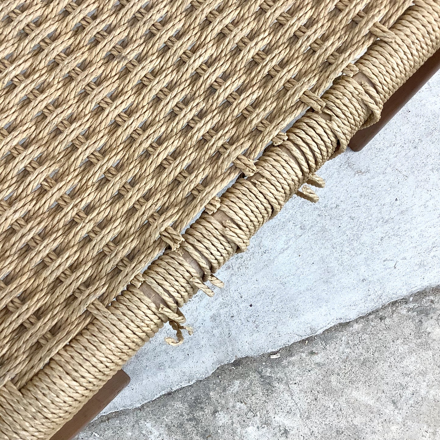 Vintage Teak DIning Chairs with Rope Seats- pair