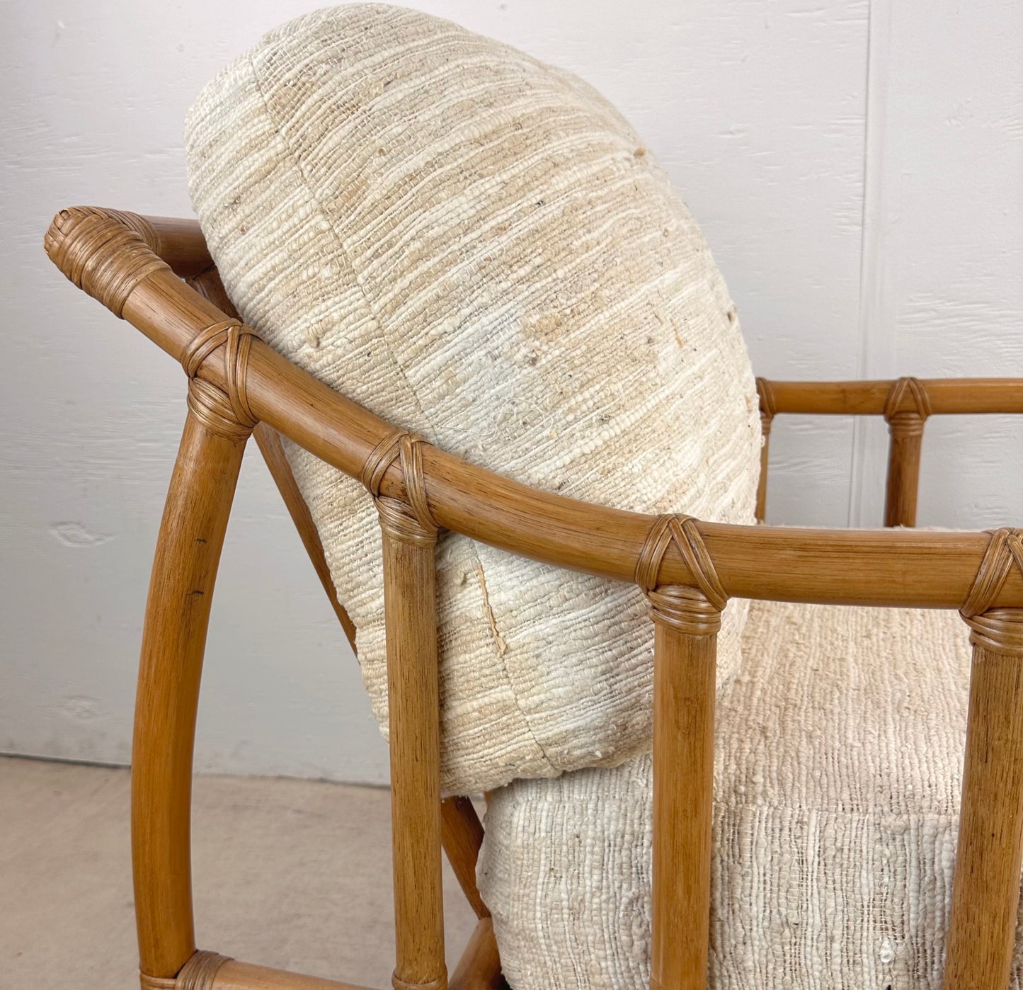 Vintage Coastal Rattan Armchair by Ficks Reed
