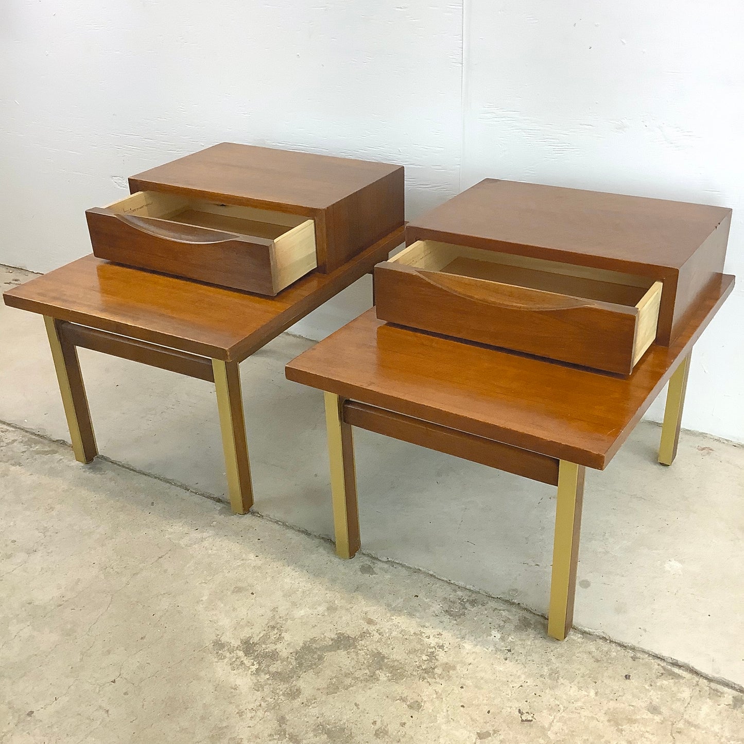 Pair Mid-Century Two Tier Side Tables - American of Martinsville