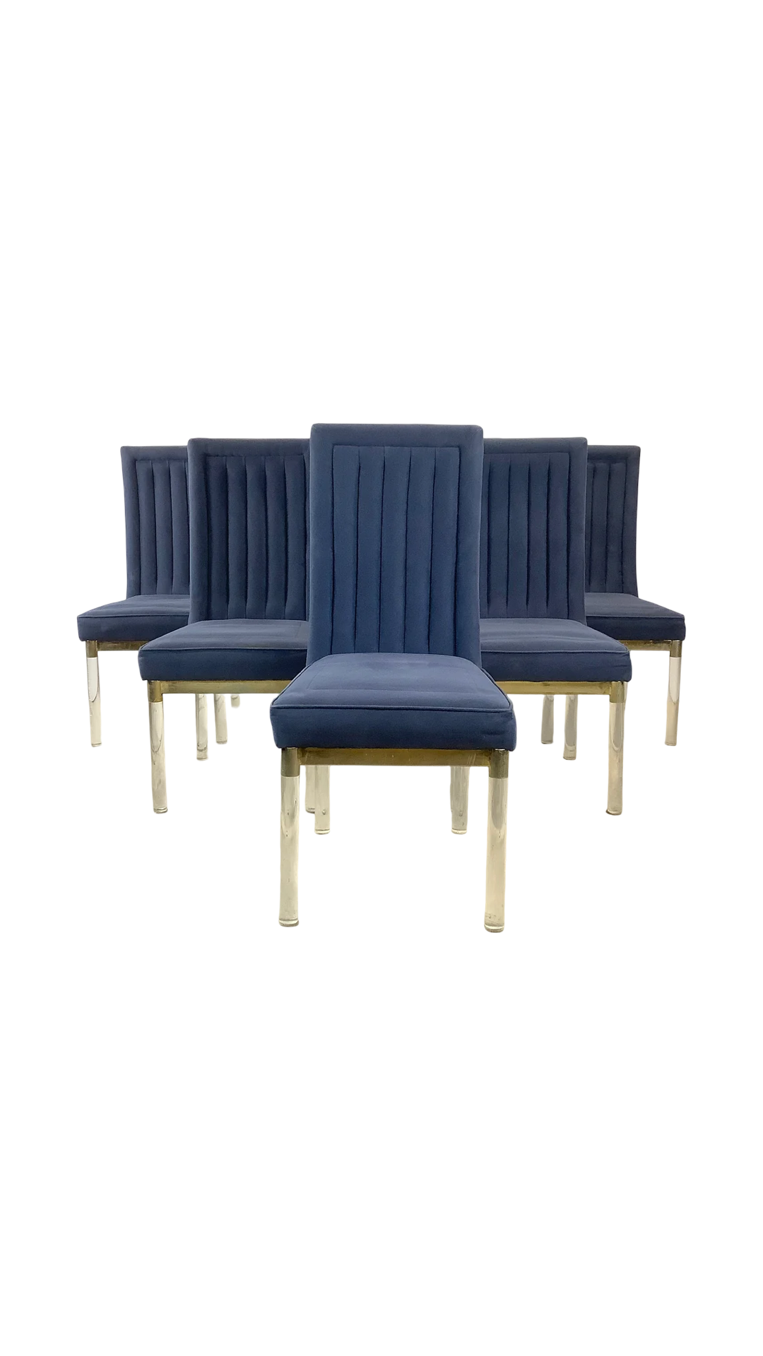 Vintage Modern Dining Chairs w/ Lucite Legs by Charles Hollis Jones- Six