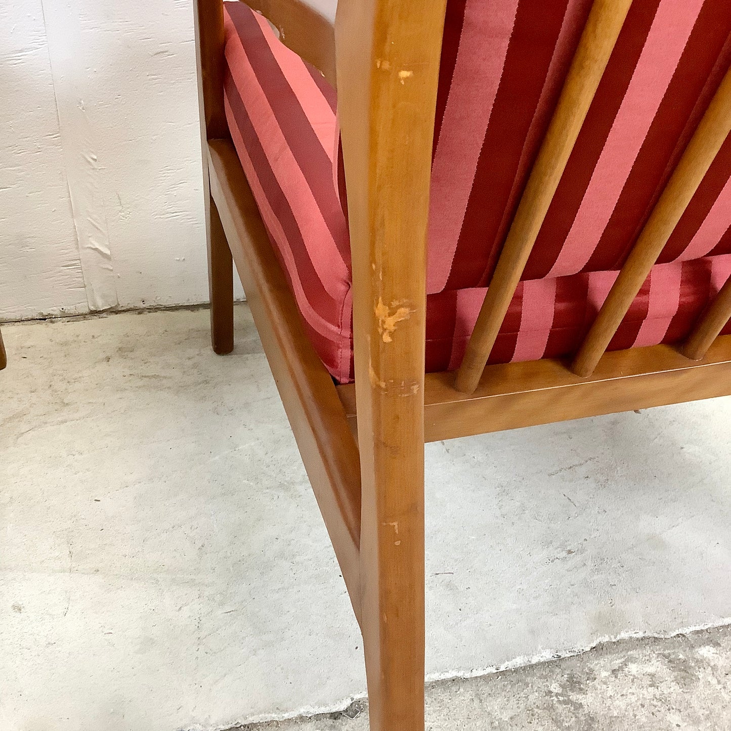 Pair Mid-Century Walnut Frame Lounge Chairs