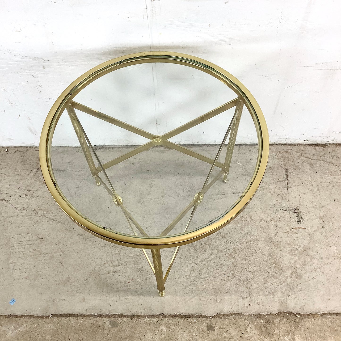 Maison Jansen Inspired Brass & Glass Side Table
