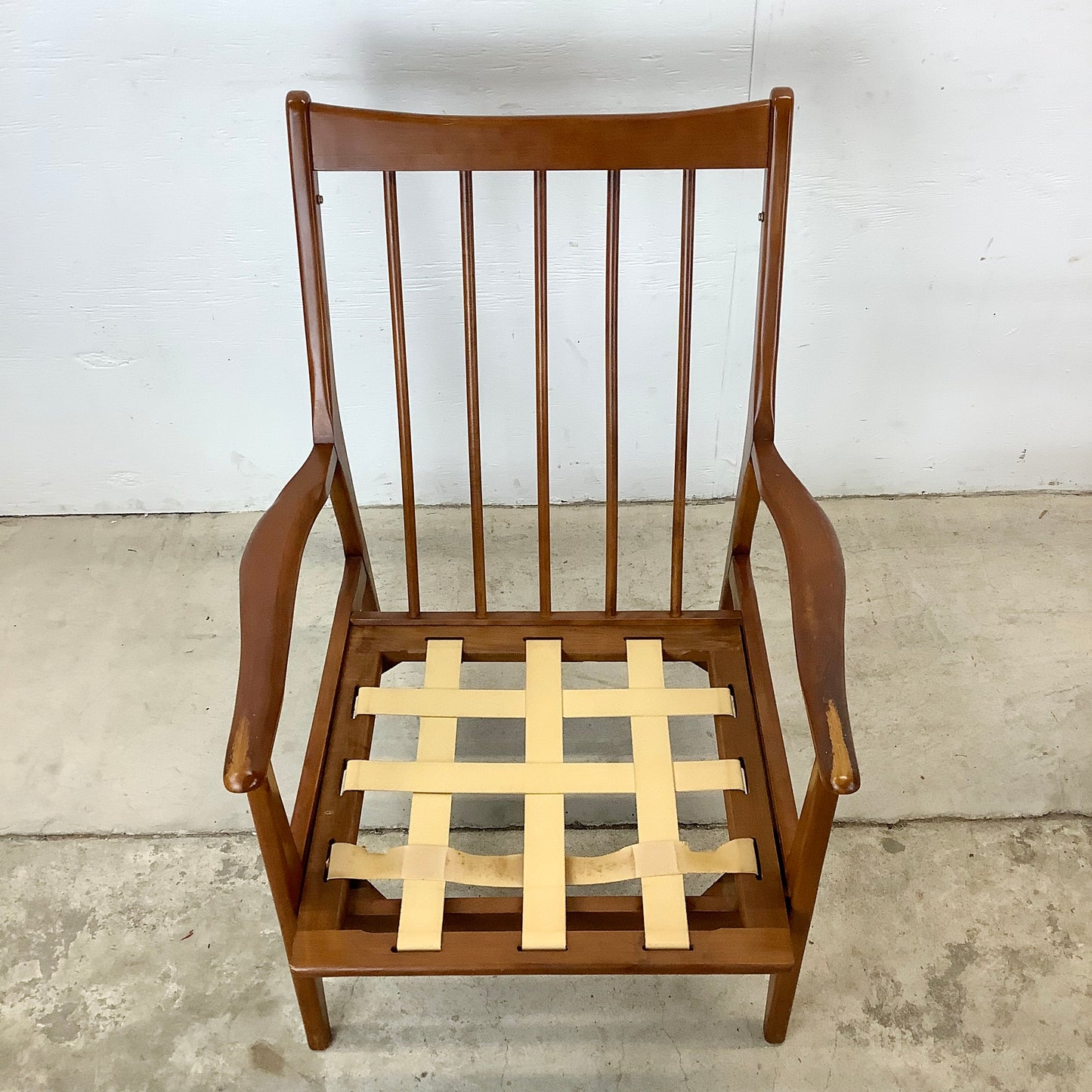 Pair Mid-Century Walnut Frame Lounge Chairs