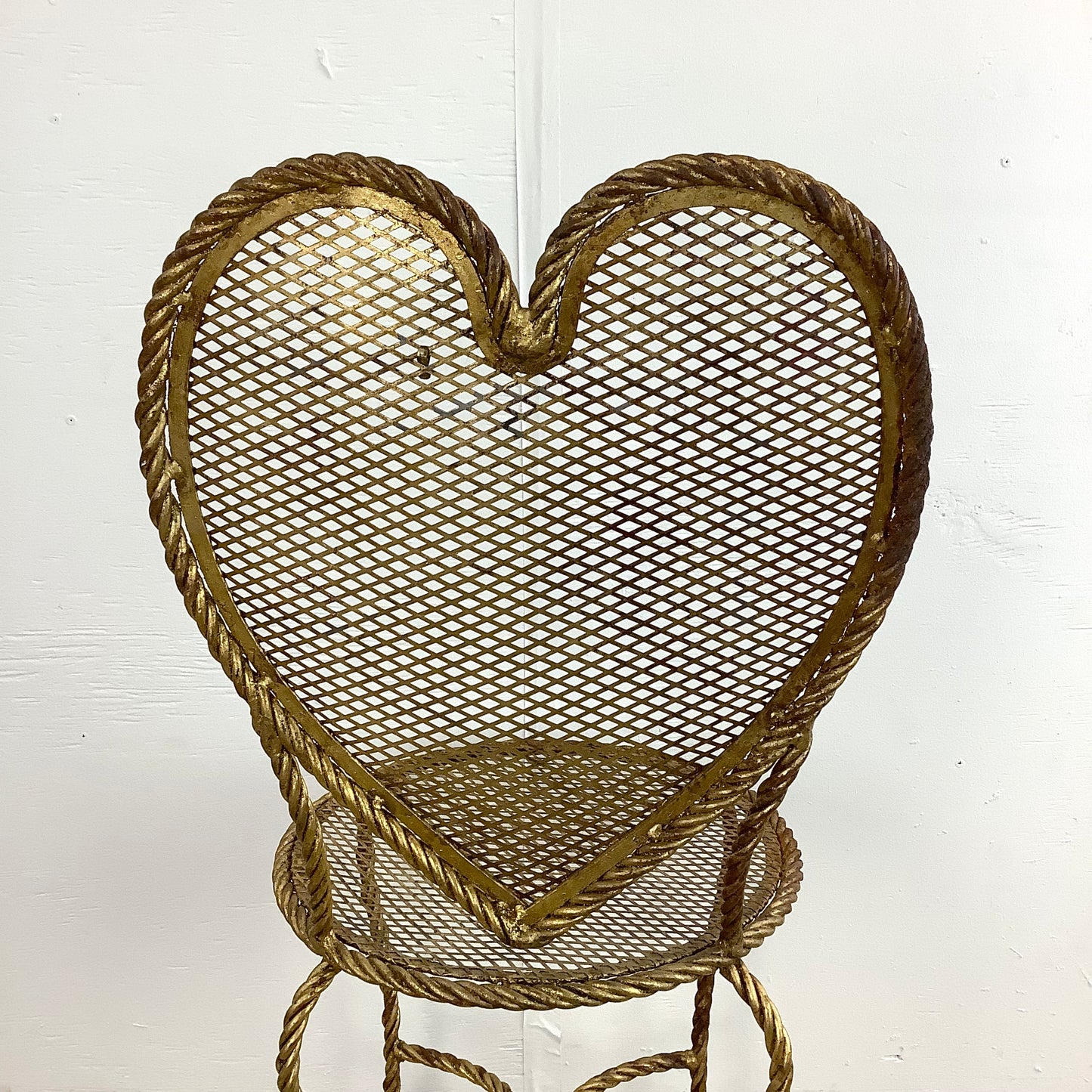 Italian Modern Heart Shaped Gilt Tassell Chair