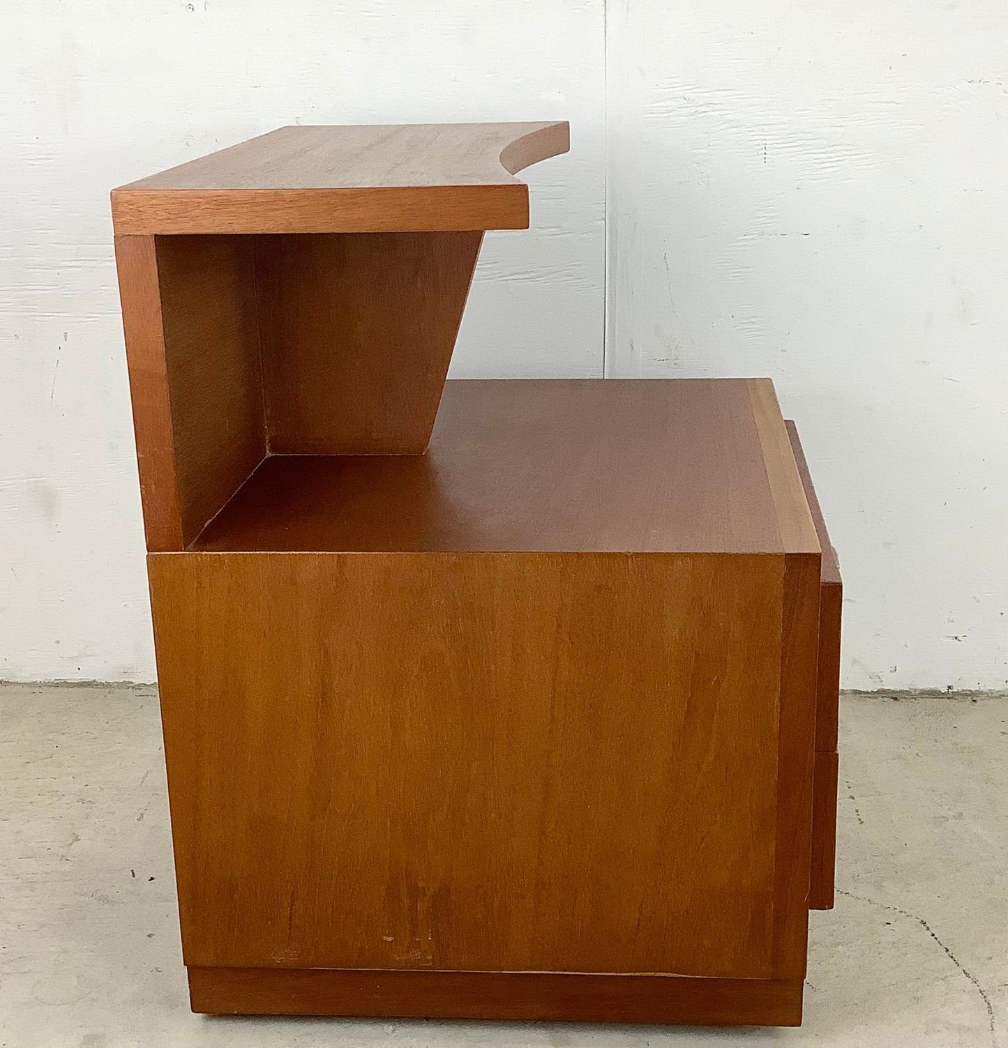 Large Two-Tier Sculptural Mid-Century Nightstand by Phenix