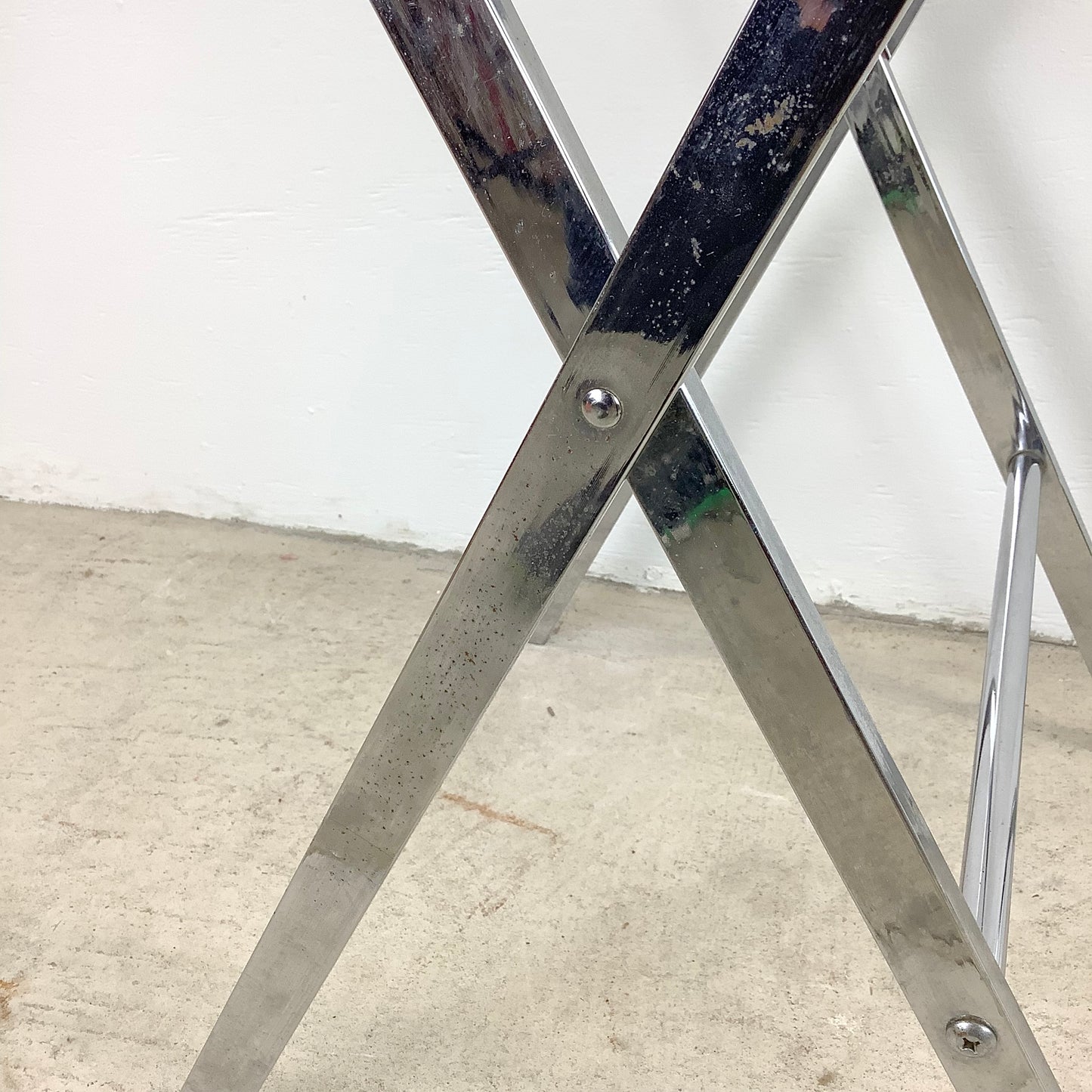 Mid-Century Lucite and Chrome Folding Tray Table- a pair