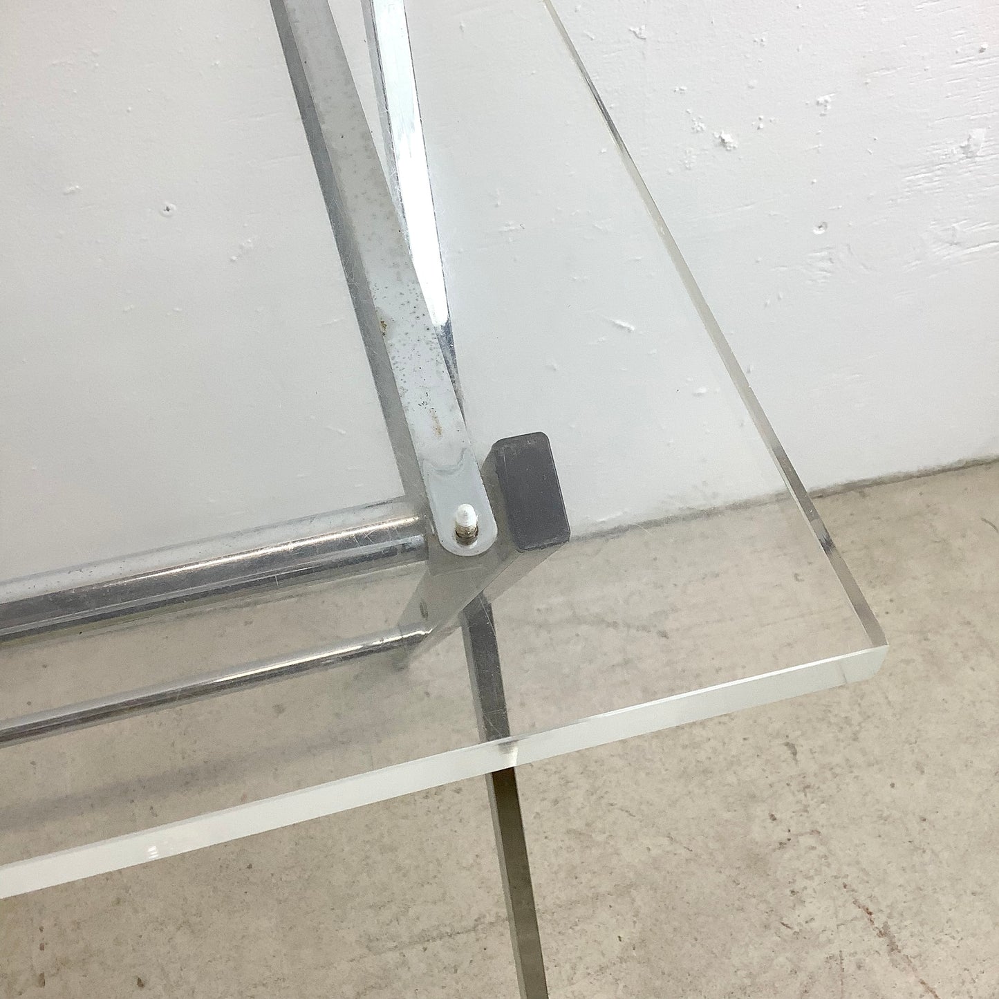 Mid-Century Lucite and Chrome Folding Tray Table- a pair