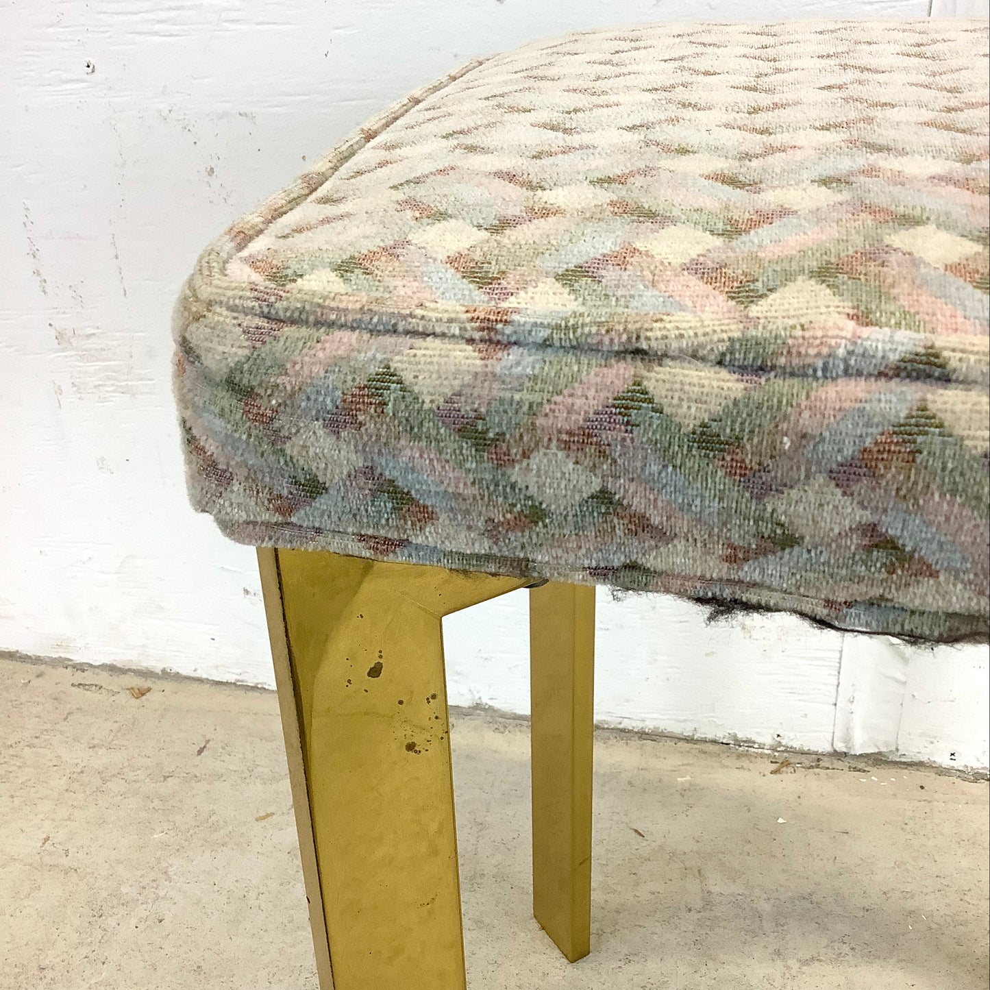 Mid-Century Brass Vanity Stool