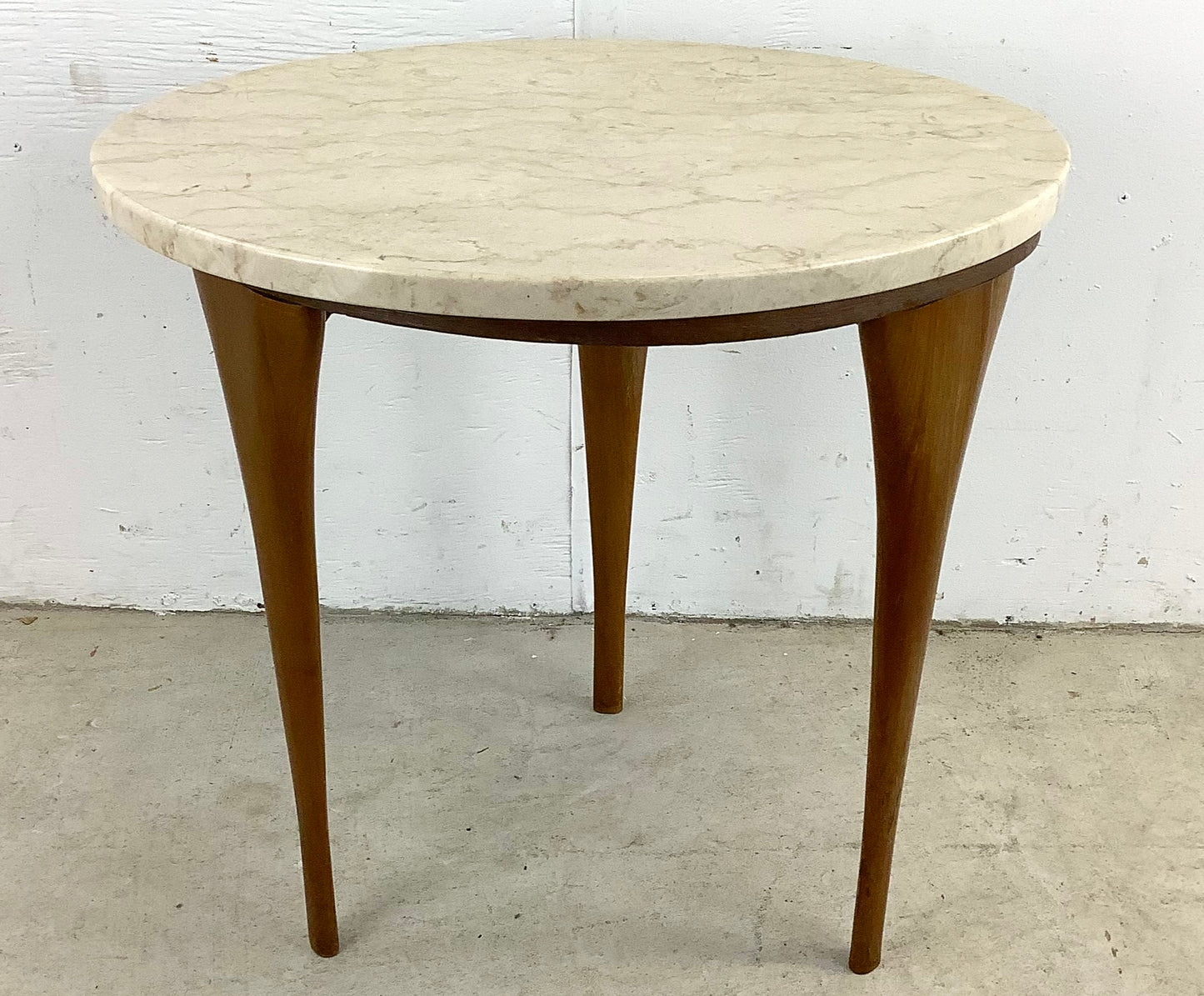 Vintage Italian Modern Side Table with Marble Top