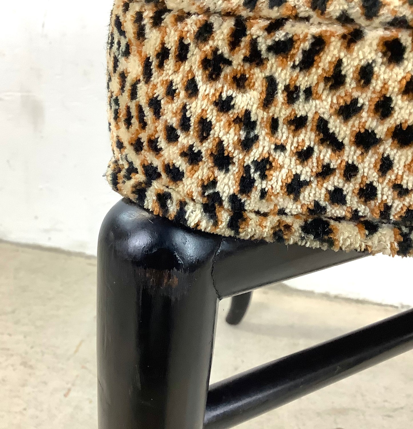 Vintage Modern Klismos Chair in Leopard Print attributed T.H. Robsjohn-Gibbings