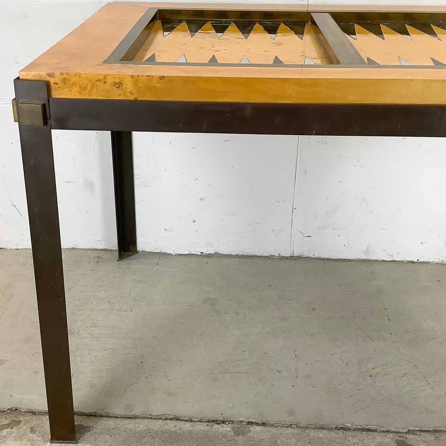 Tommaso Barbi Brass and Burl Backgammon Game Table