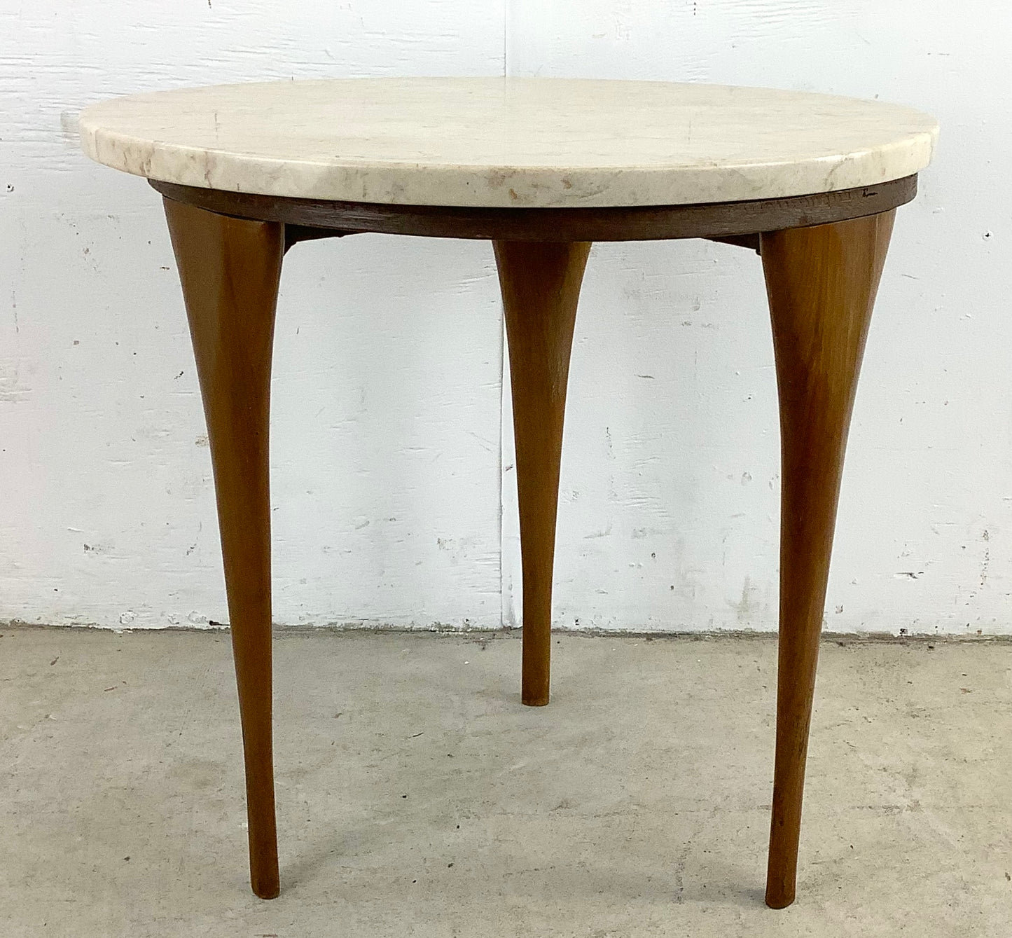 Vintage Italian Modern Side Table with Marble Top