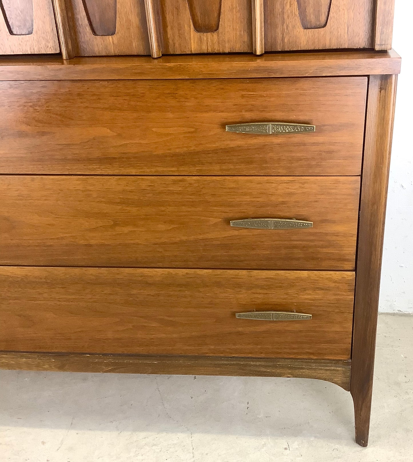 Mid-Century Kent Coffey Style Walnut Highboy Dresser