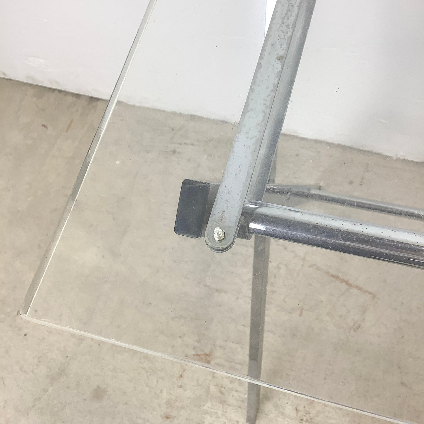 Mid-Century Lucite and Chrome Folding Tray Table- a pair