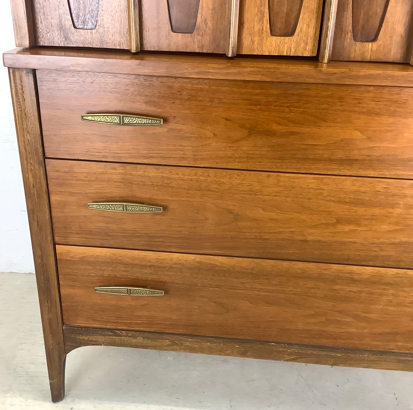Mid-Century Kent Coffey Style Walnut Highboy Dresser