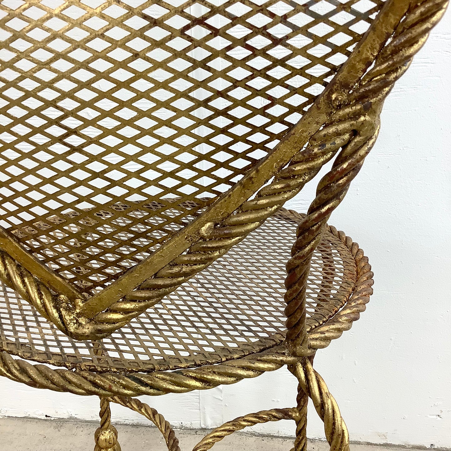 Italian Modern Heart Shaped Gilt Tassell Chair