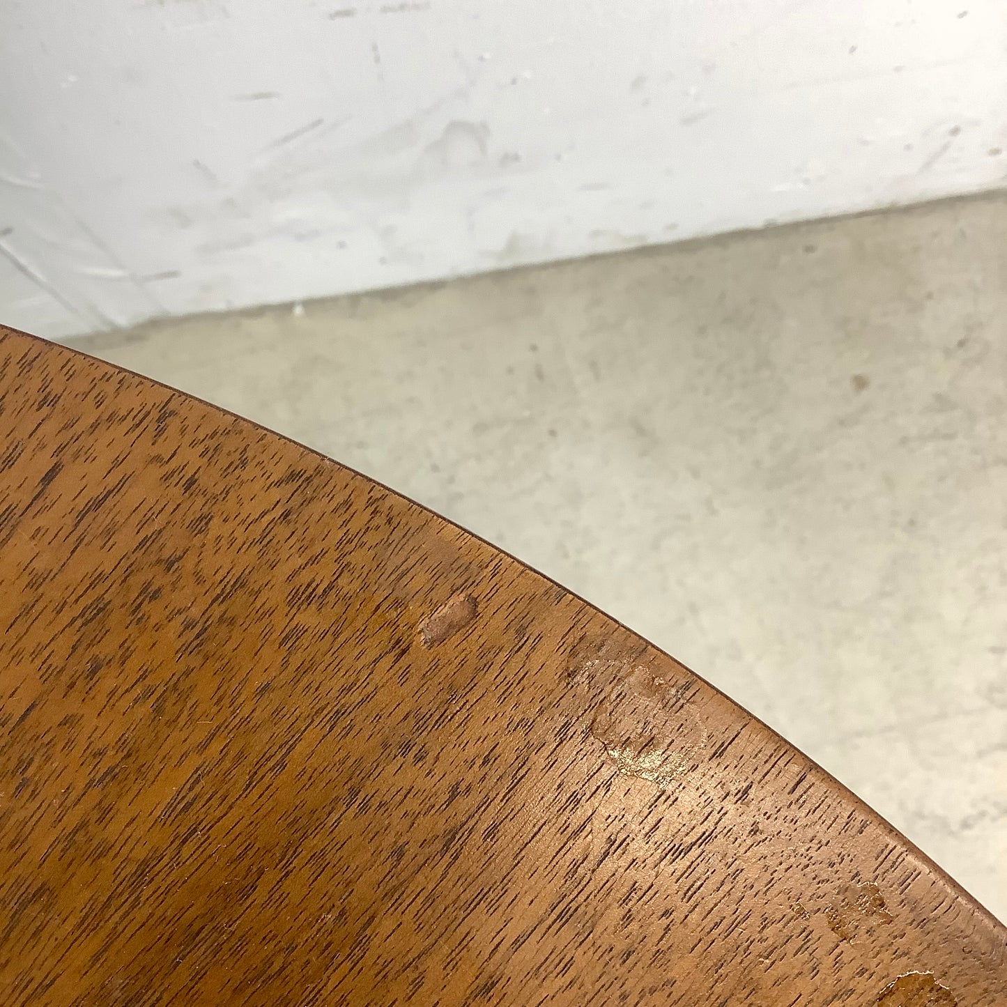 Vintage Mid-Century Circular End Table Cabinet- Walnut Finish