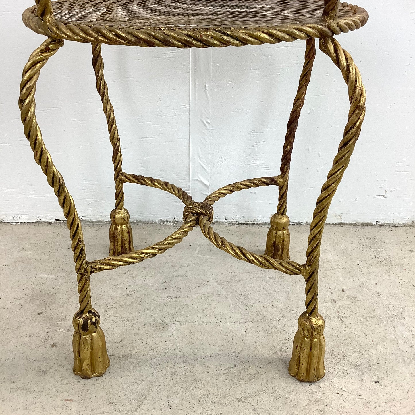 Italian Modern Heart Shaped Gilt Tassell Chair