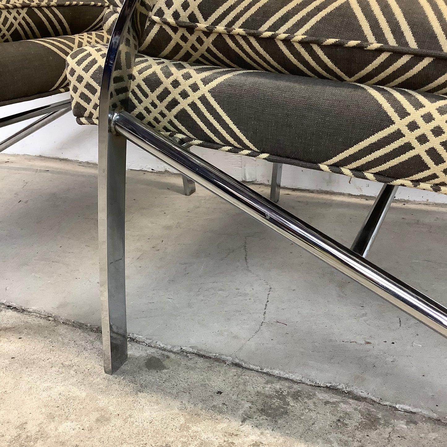 Pair of Mid-Century Chrome "Arco" Lounge Chairs attr. Paul Tuttle