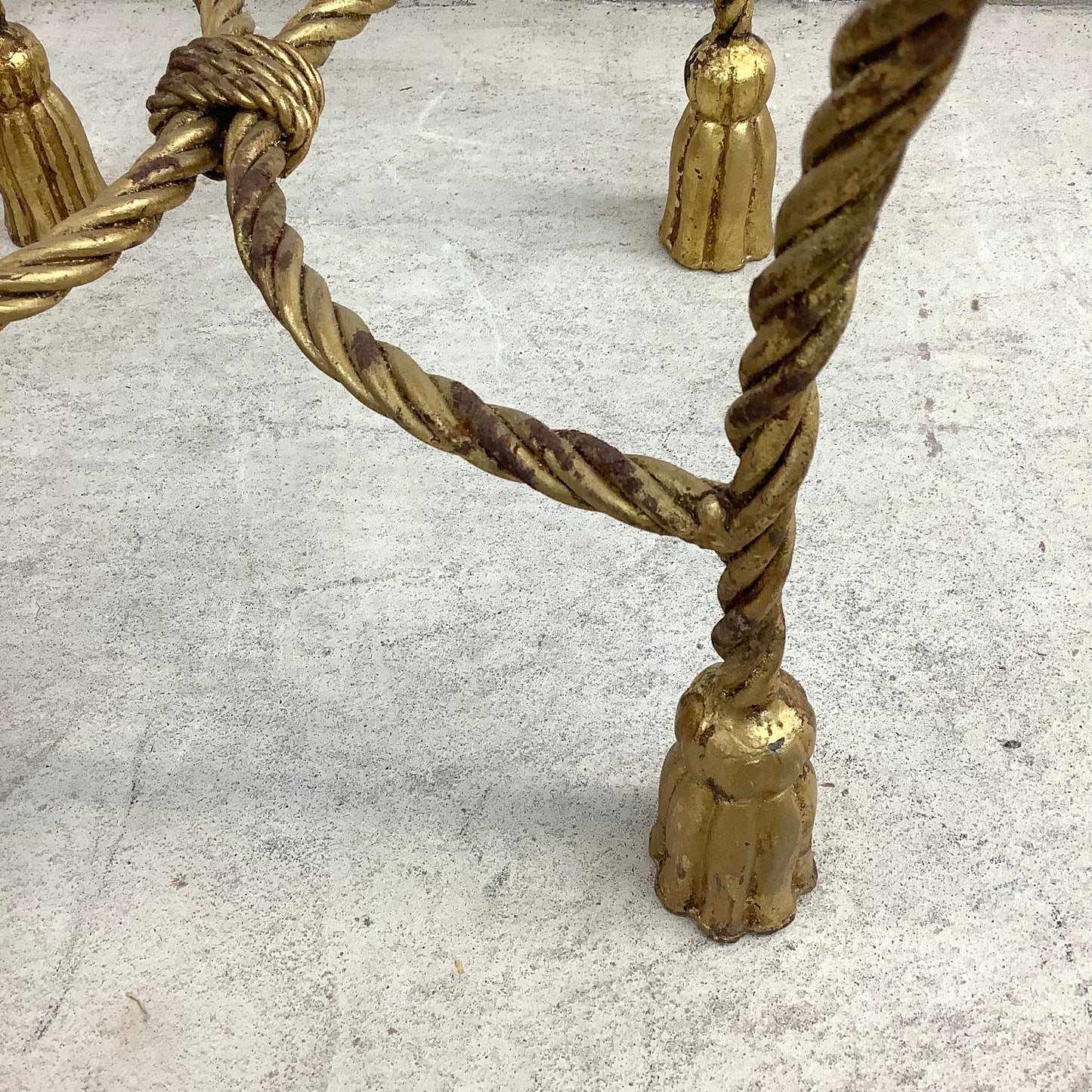 Italian Modern Heart Shaped Gilt Tassell Chair