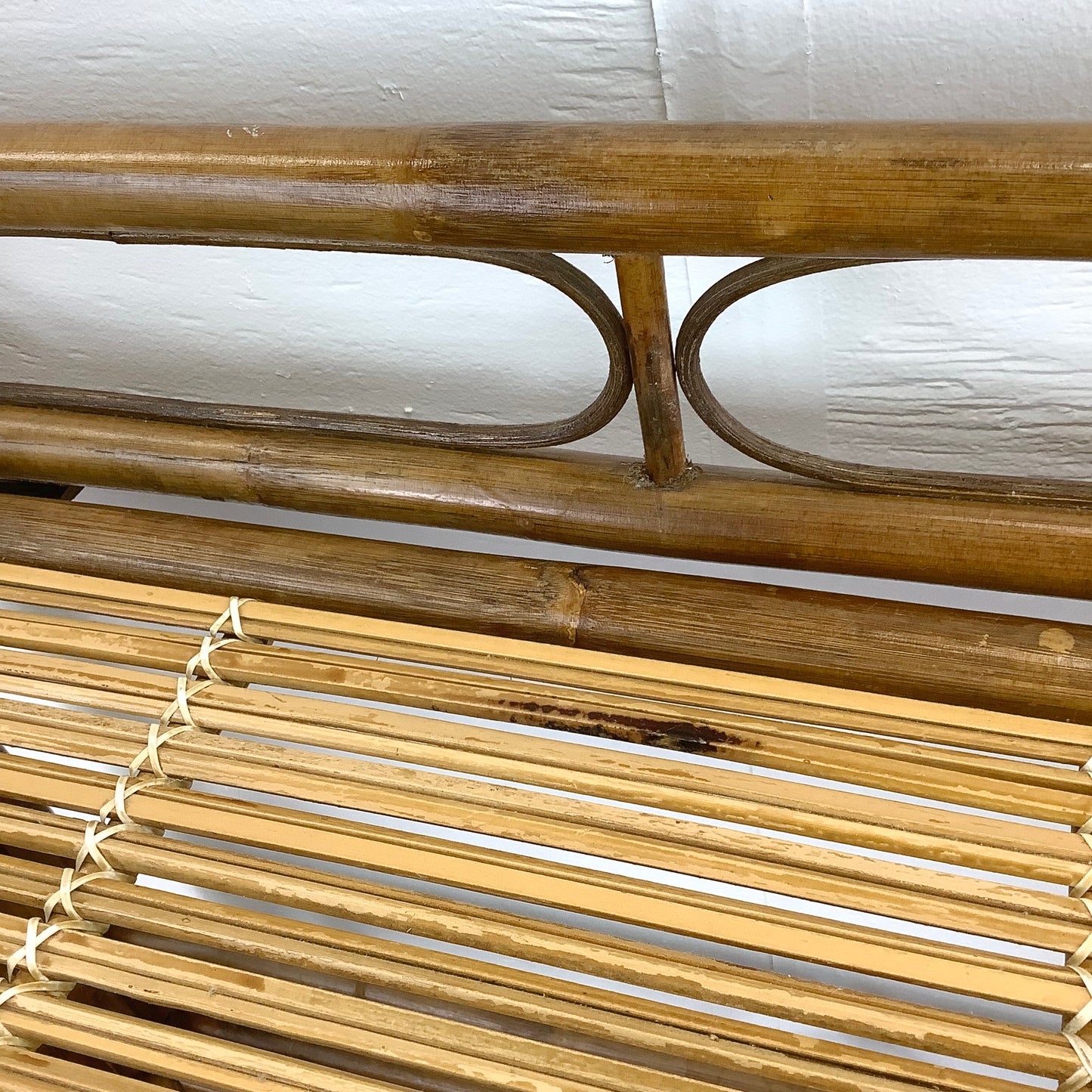 Vintage Boho Modern Bamboo Bar Cart