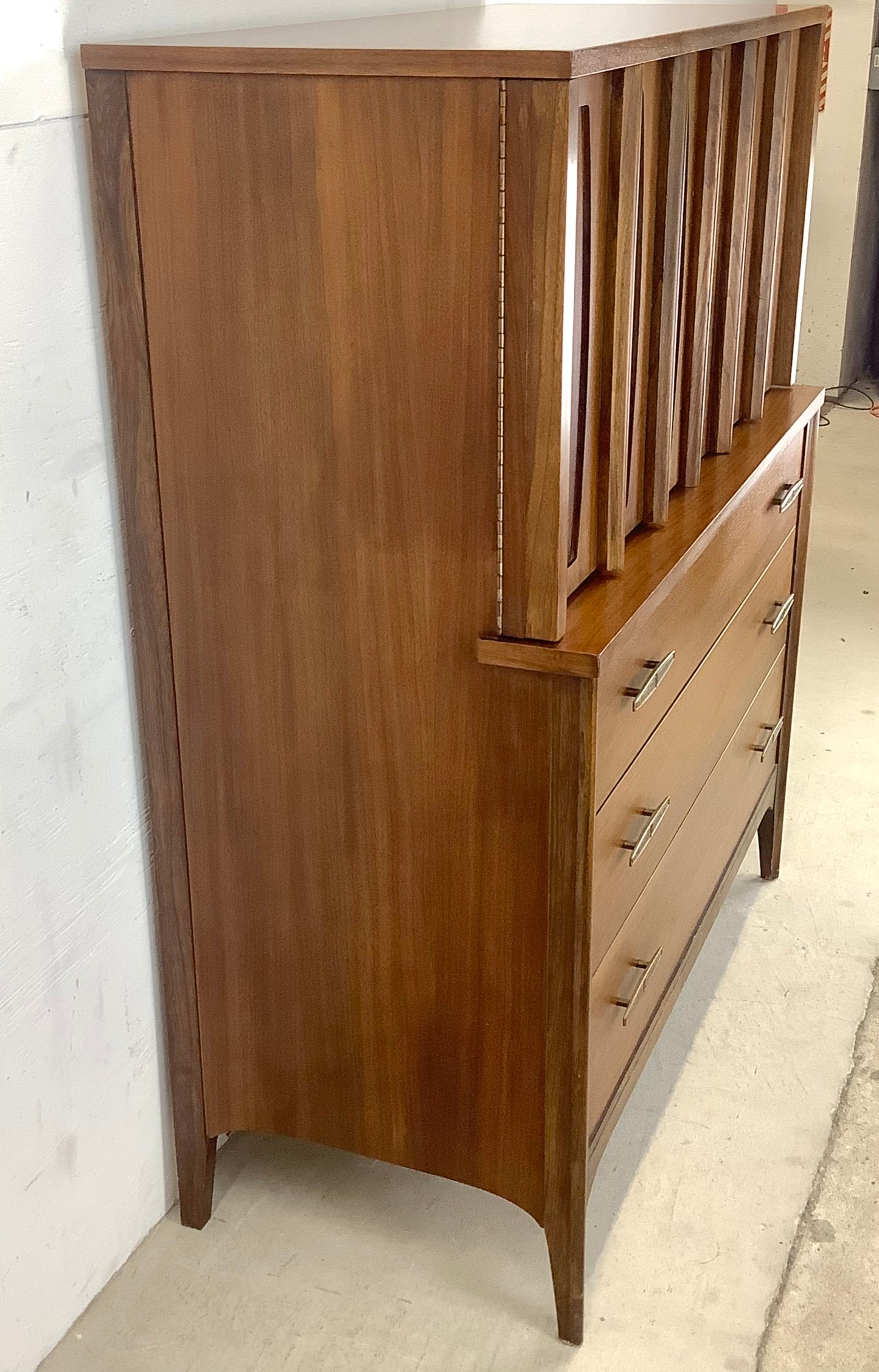 Mid-Century Kent Coffey Style Walnut Highboy Dresser