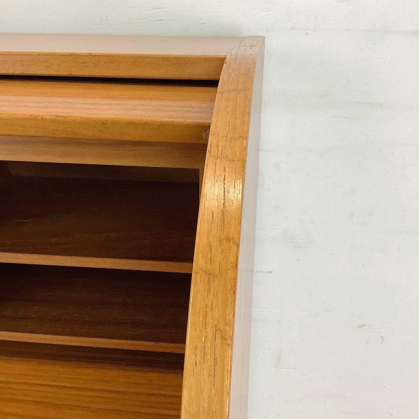 Vintage Teak Rolltop Secretary Desk- Danish Modern Style