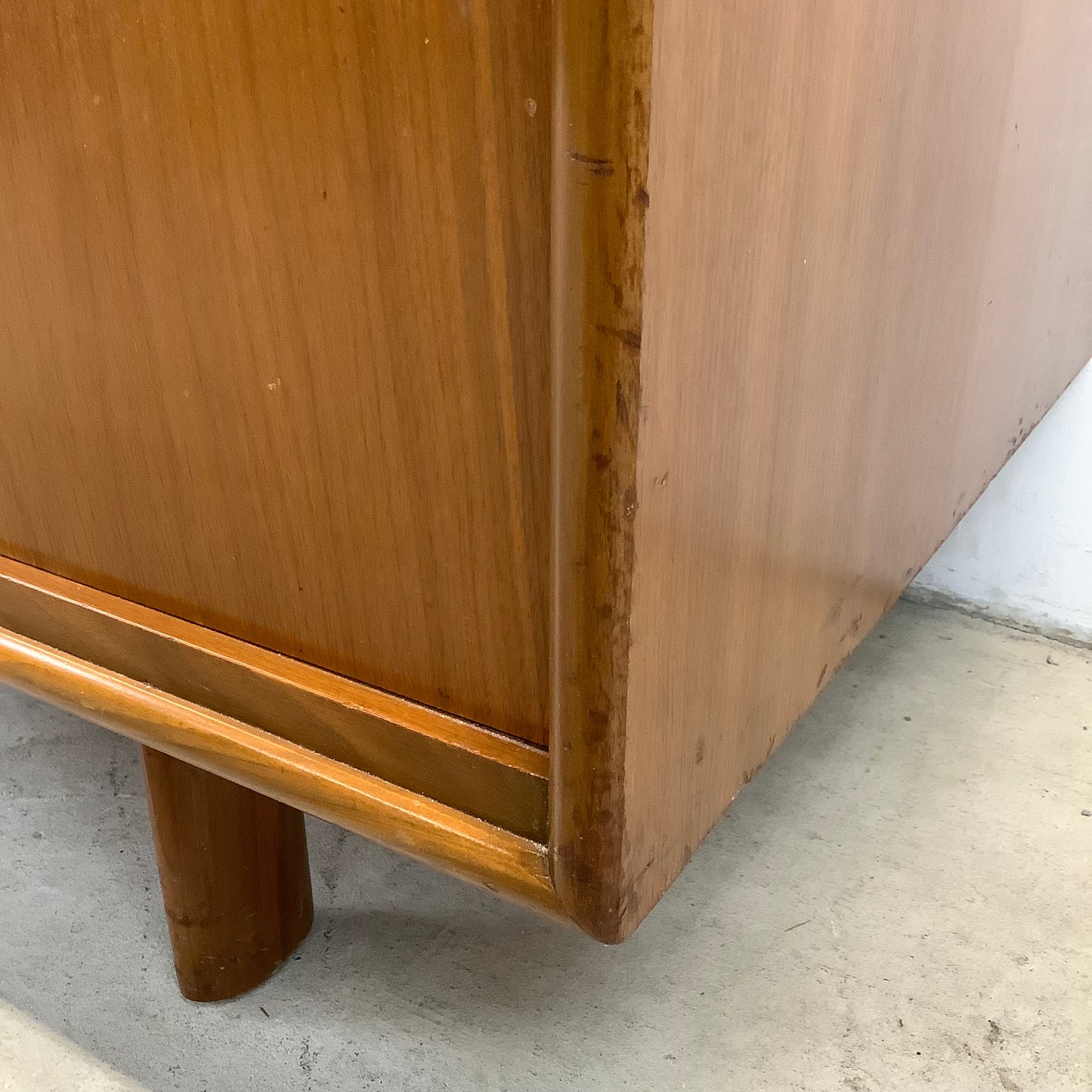 Large Mid-Century Walnut and Cane Dresser by Cavalier Furniture