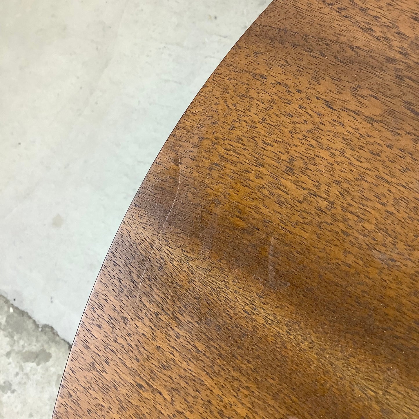Vintage Mid-Century Circular End Table Cabinet- Walnut Finish