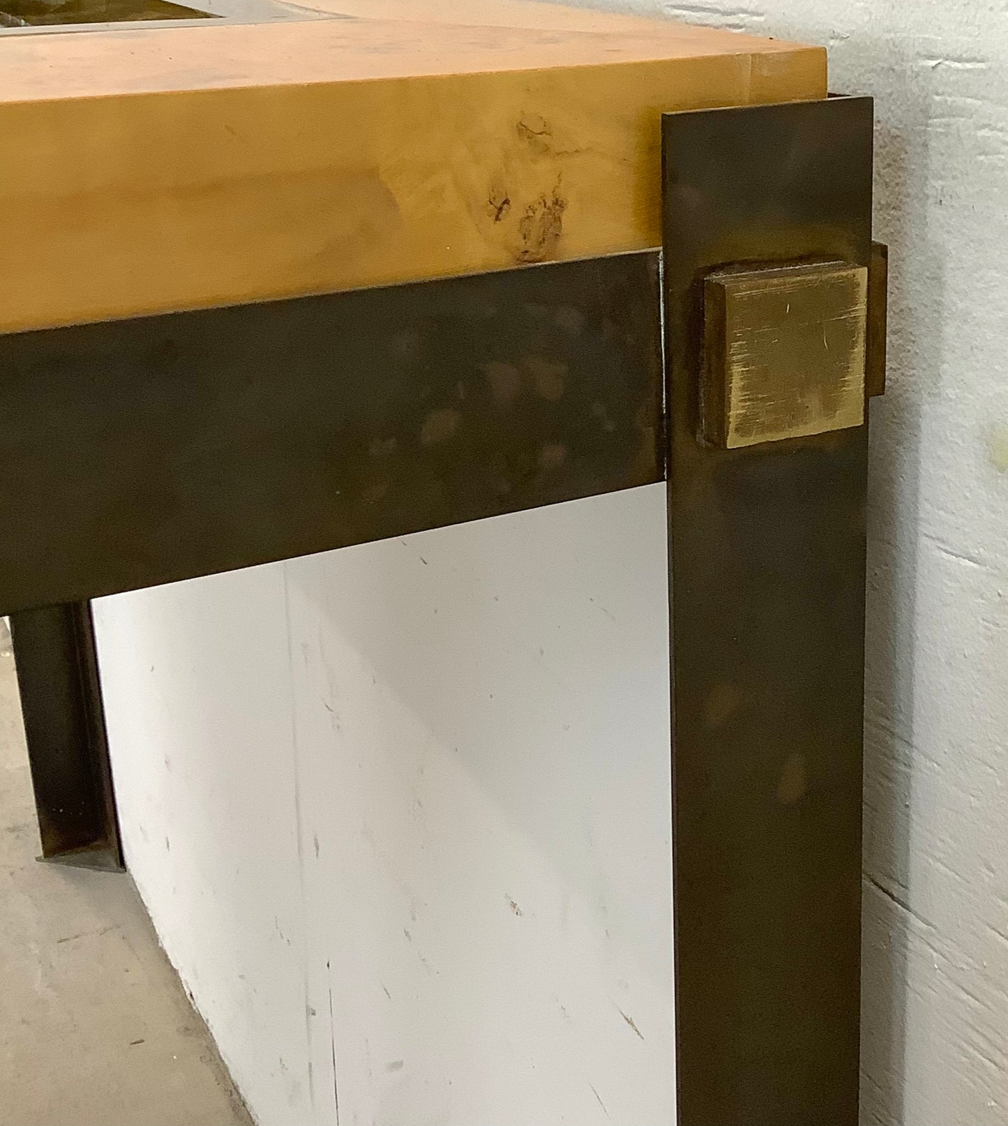 Tommaso Barbi Brass and Burl Backgammon Game Table