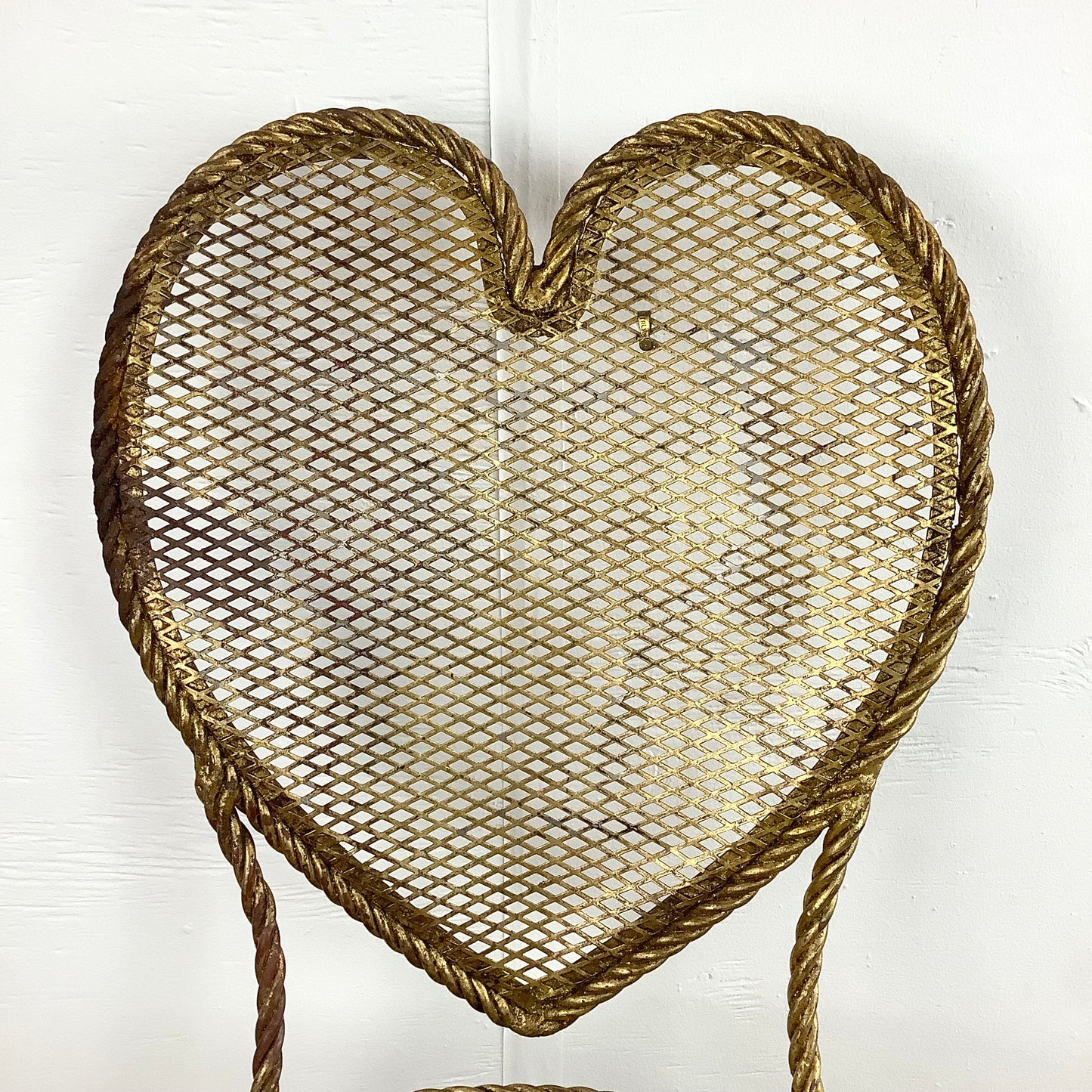 Italian Modern Heart Shaped Gilt Tassell Chair