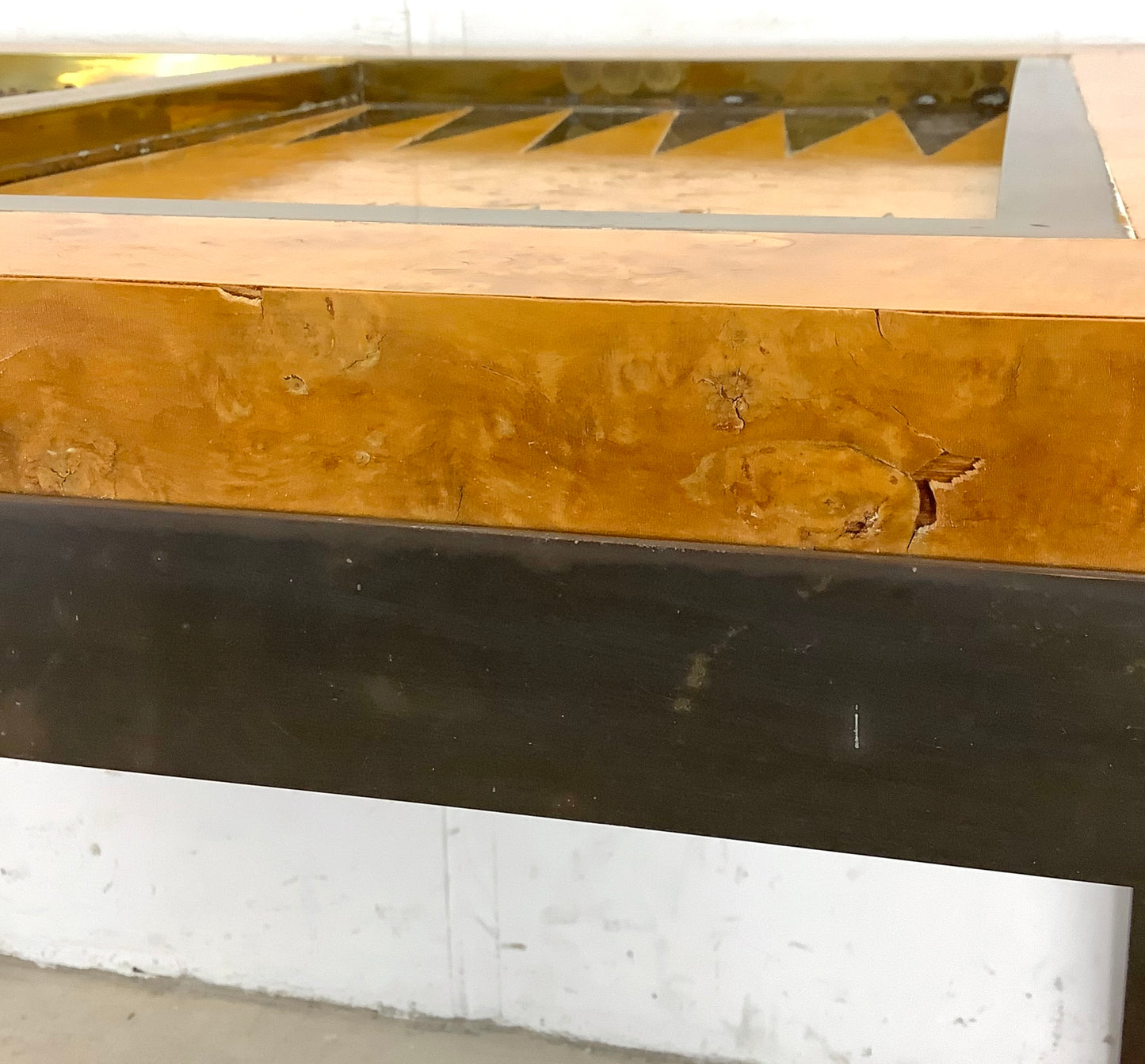 Tommaso Barbi Brass and Burl Backgammon Game Table