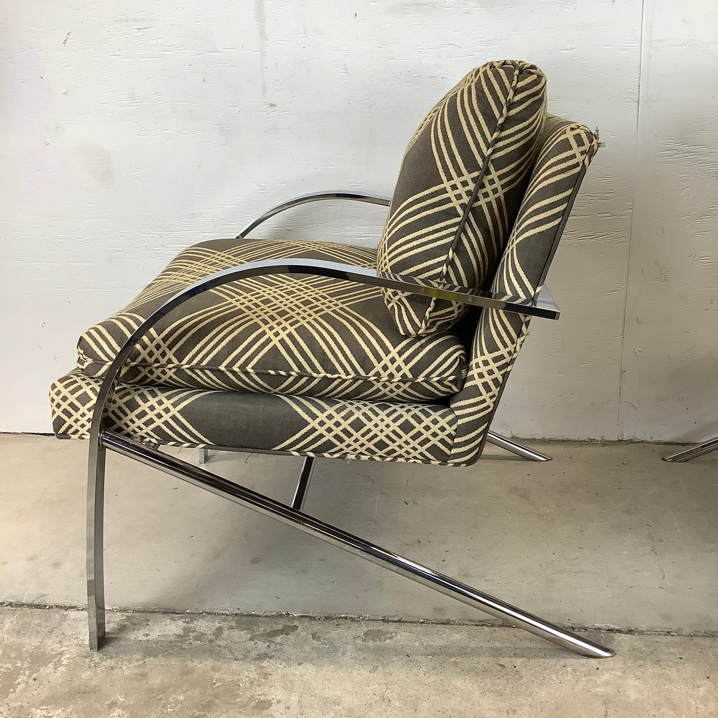 Pair of Mid-Century Chrome "Arco" Lounge Chairs attr. Paul Tuttle