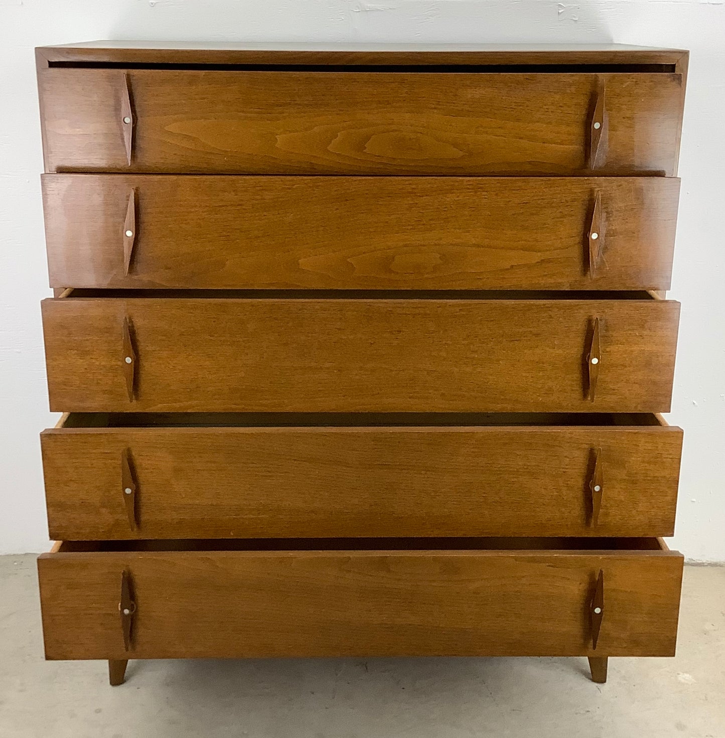 Mid-Century Five Drawer Highboy Dresser from American of Martinsville