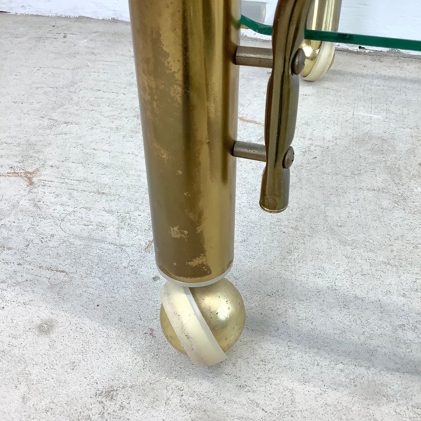 Vintage Modern Brass Finish Bar Cart