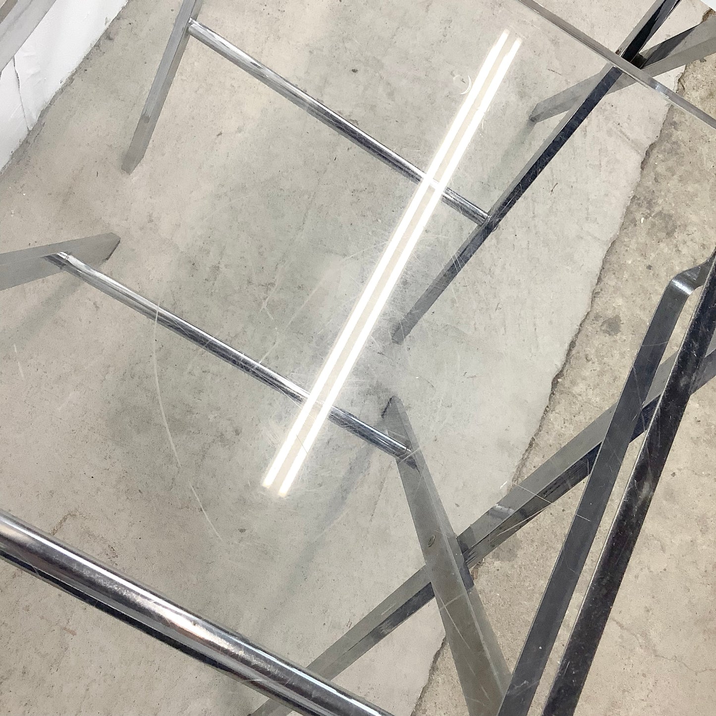 Mid-Century Lucite and Chrome Folding Tray Table- a pair