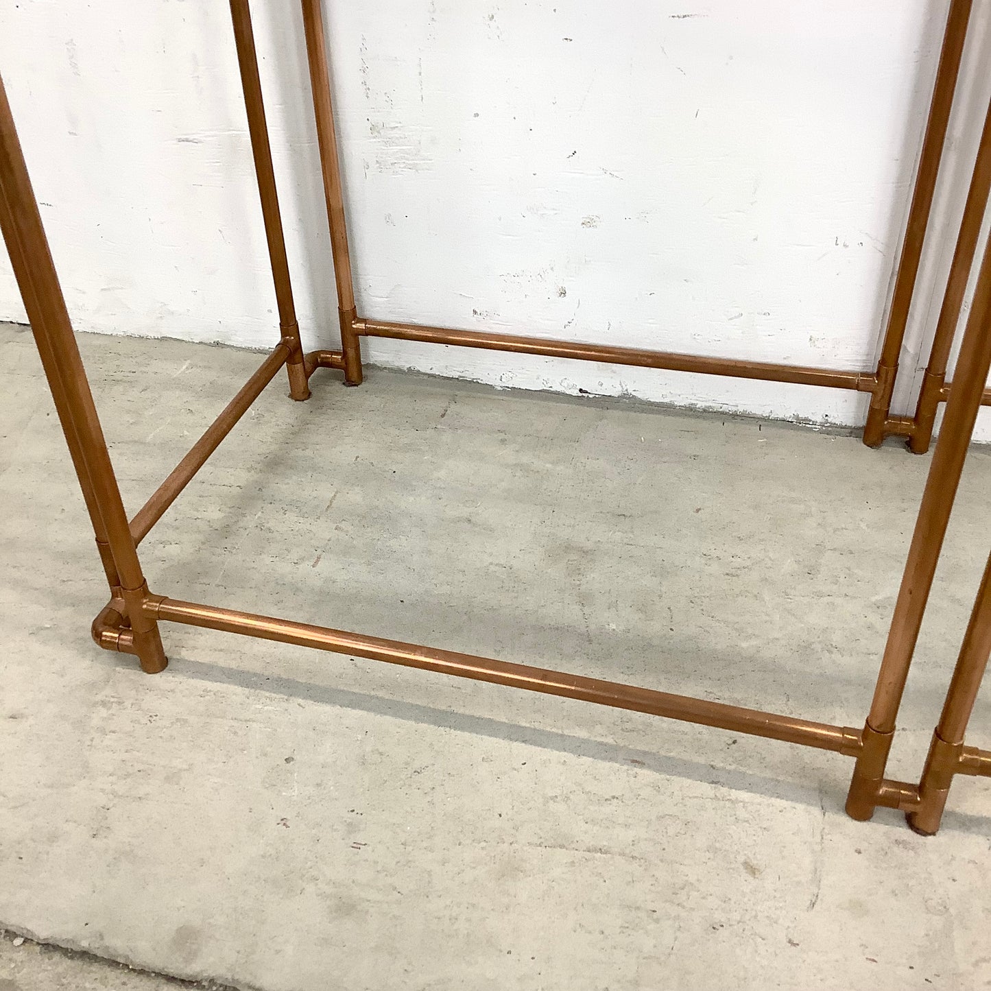 Unique Copper Pipe Baker's Rack with Glass Counter