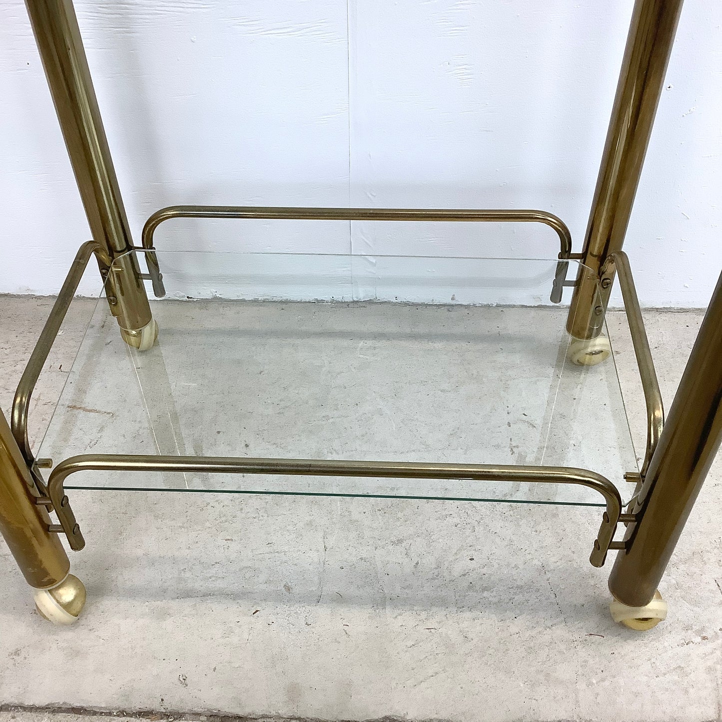 Vintage Modern Brass Finish Bar Cart