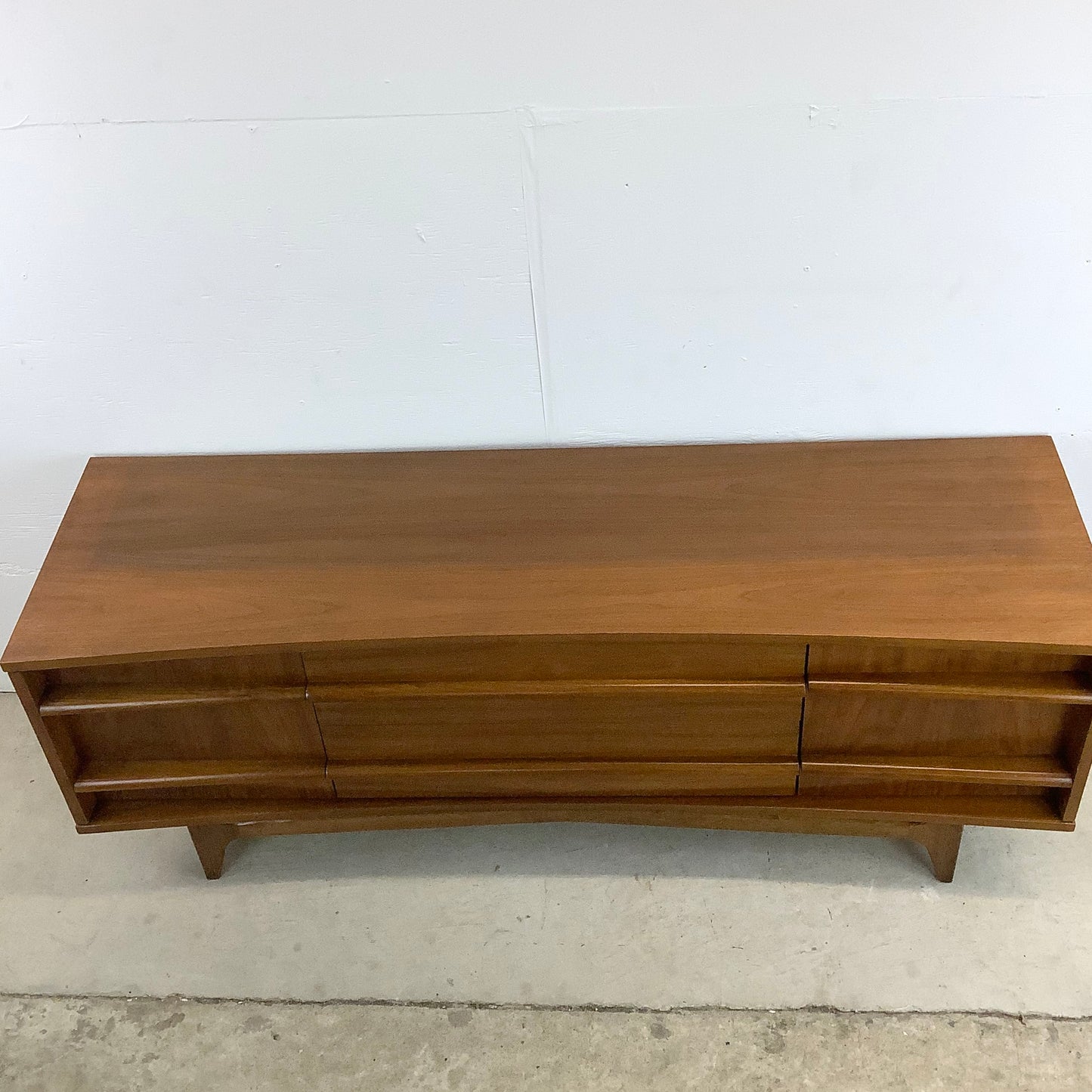 Mid-Century Walnut Sideboard With China Cabinet by Young Manufacturing