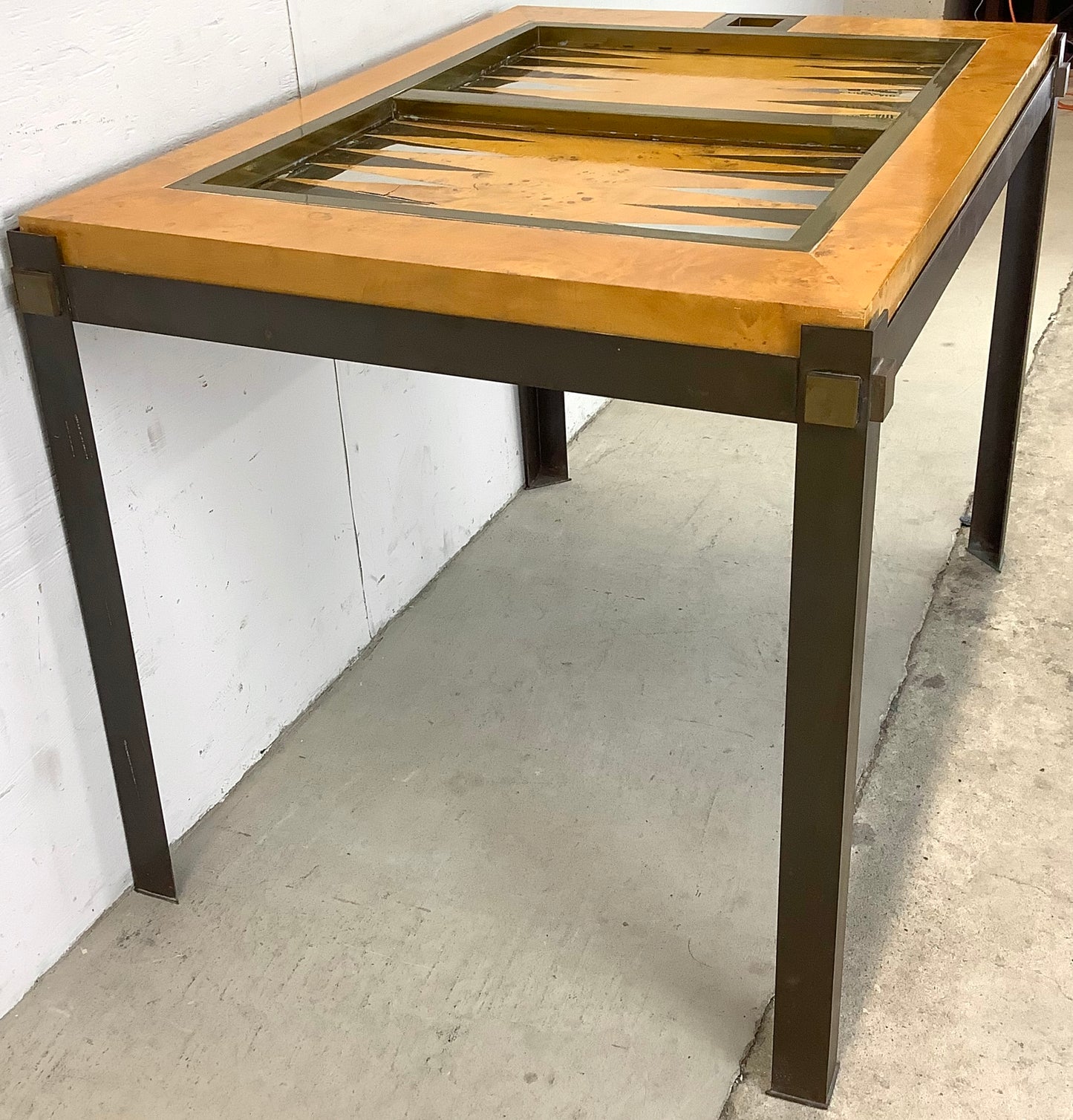 Tommaso Barbi Brass and Burl Backgammon Game Table