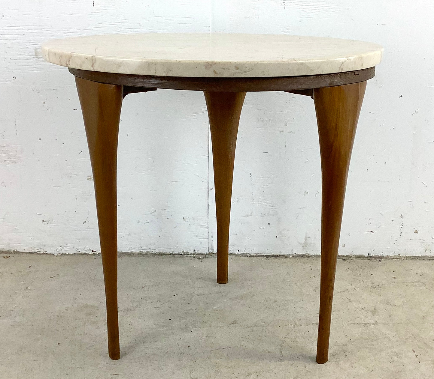 Vintage Italian Modern Side Table with Marble Top