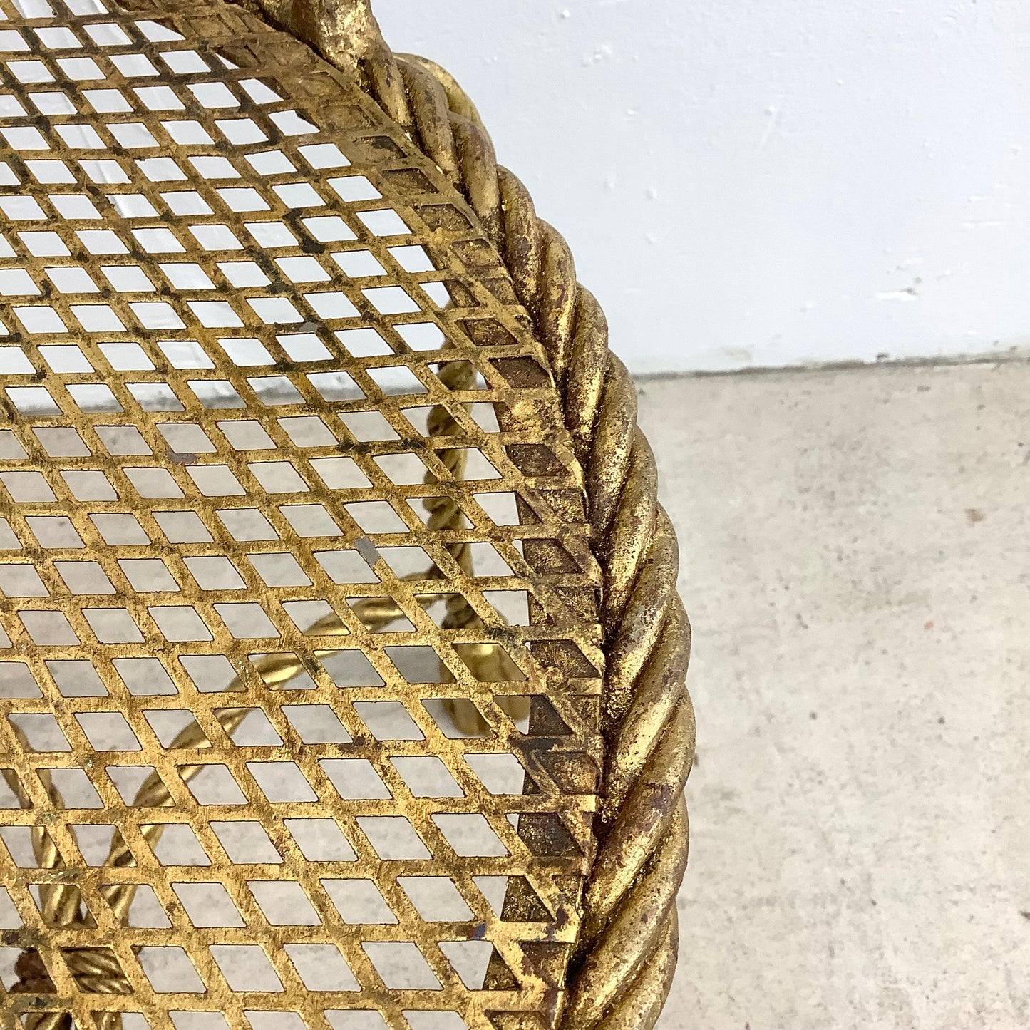Italian Modern Heart Shaped Gilt Tassell Chair